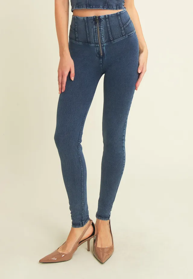 freddy-pantalon-wr-up-superskinny-effet-denim-taille-haute image 1