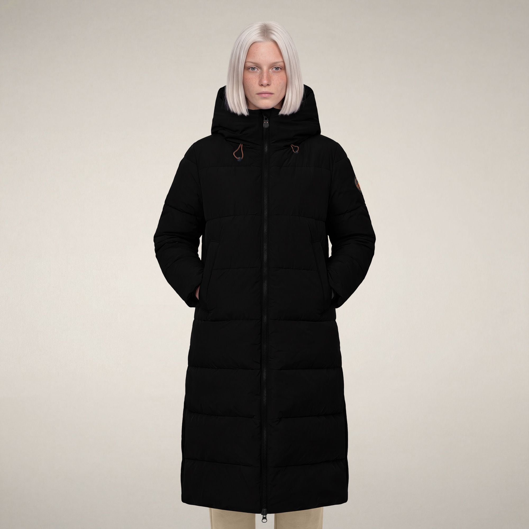 save-the-duck-zendaya-parka-femme-extra-longue-noire-hiver image 5