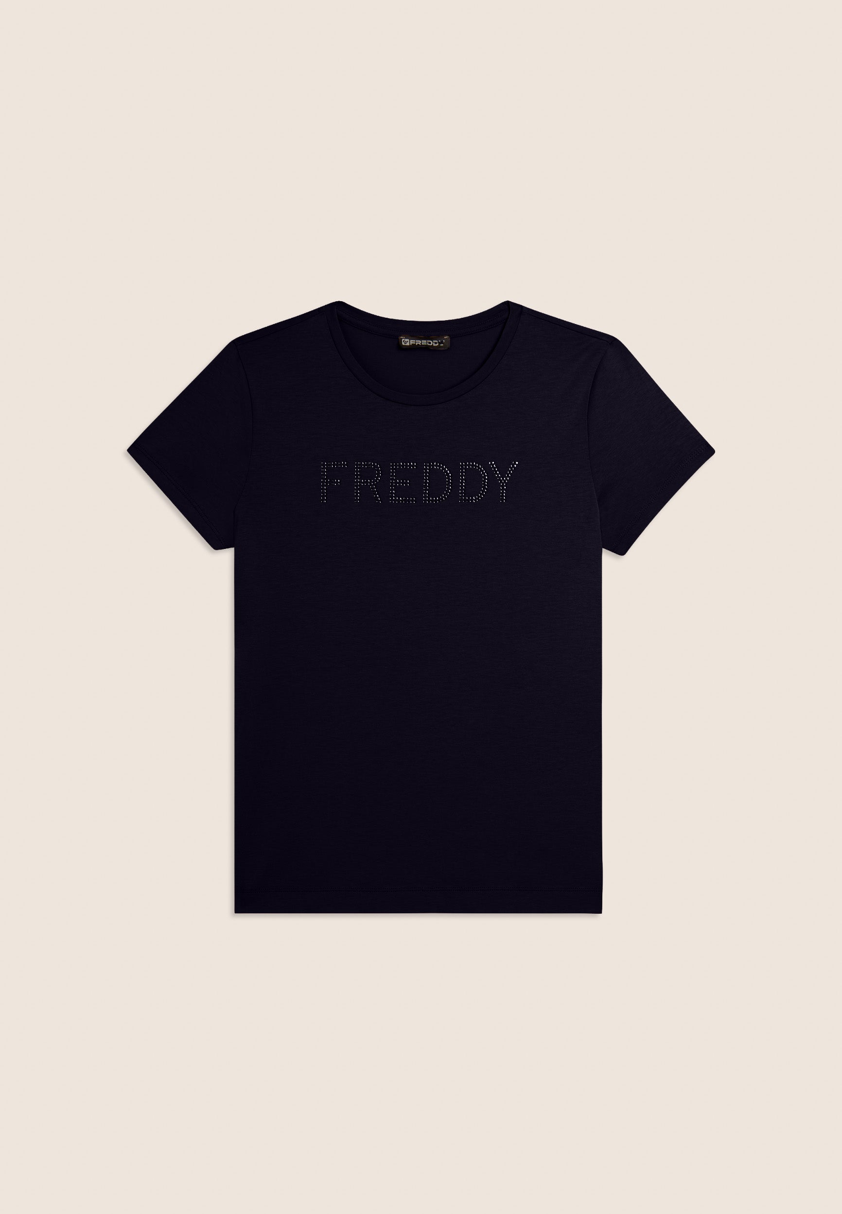 freddy-t-shirt-manches-courtes-logo-strass-coton-modal image 8
