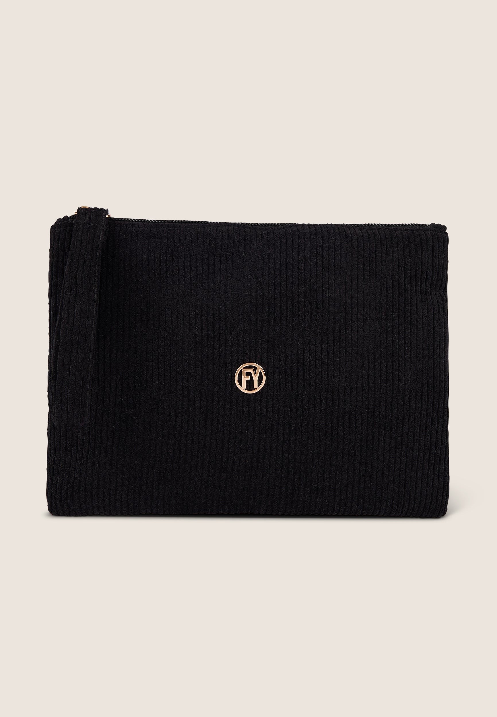 freddy-bustina-pochette-en-velours-c-tes-logo-fy-dor image 2