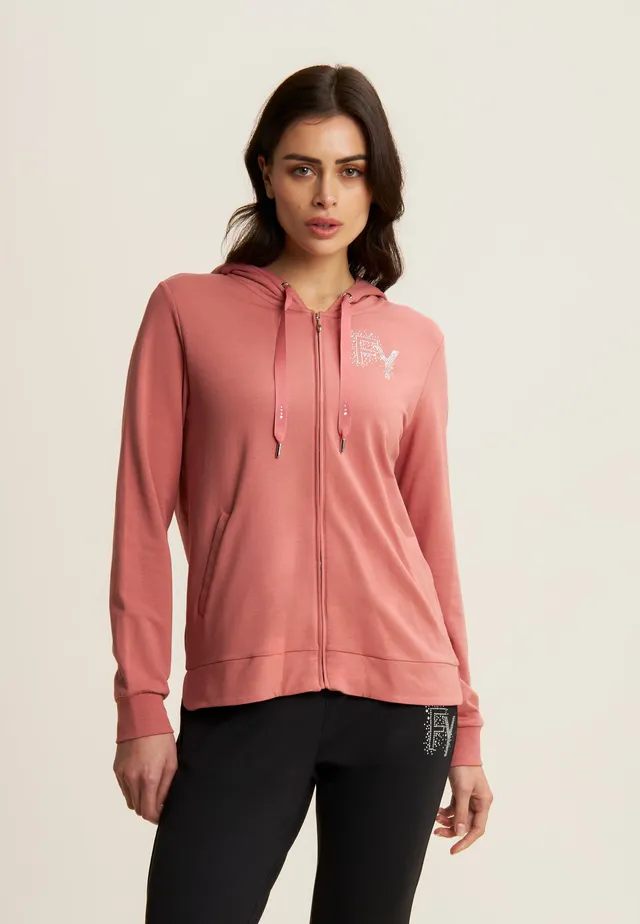 freddy-sweat-femme-capuche-zip-french-terry-modal-logo-strass image 1