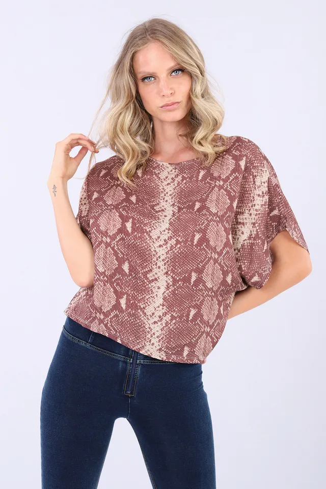 freddy-top-ample-reptile-bordeaux-manches-ailette image 1