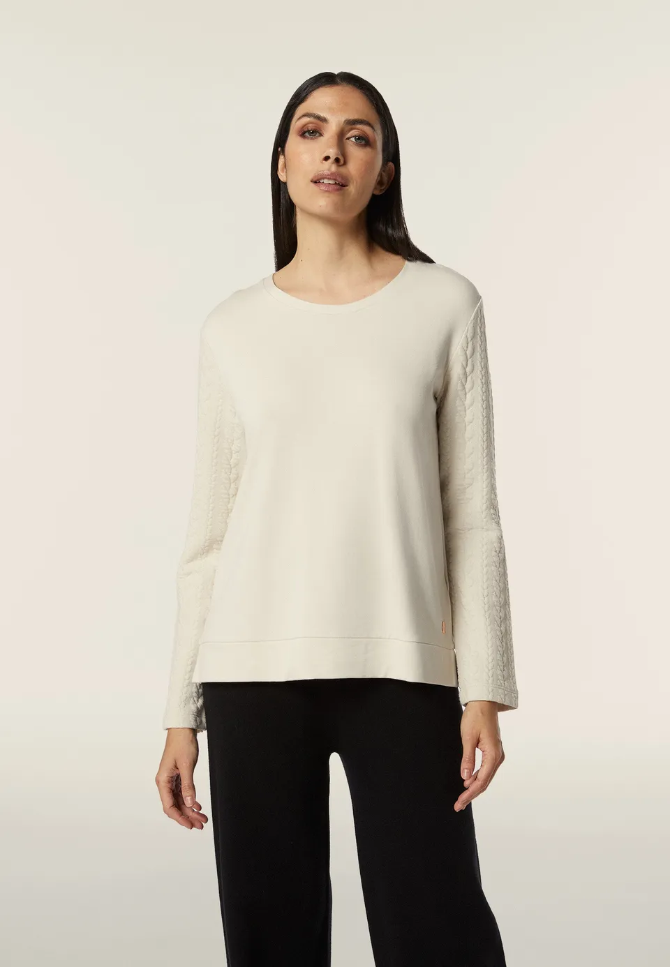 freddy-felpa-donna-girocollo-viscosa-sweat-femme-col-rond-manches-tress-es image 1