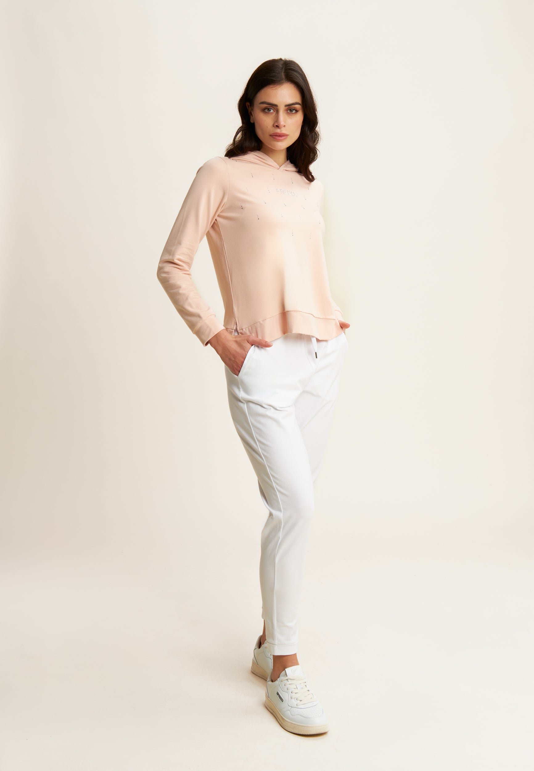 freddy-sweat-capuche-femme-french-terry-modal-strass image 2