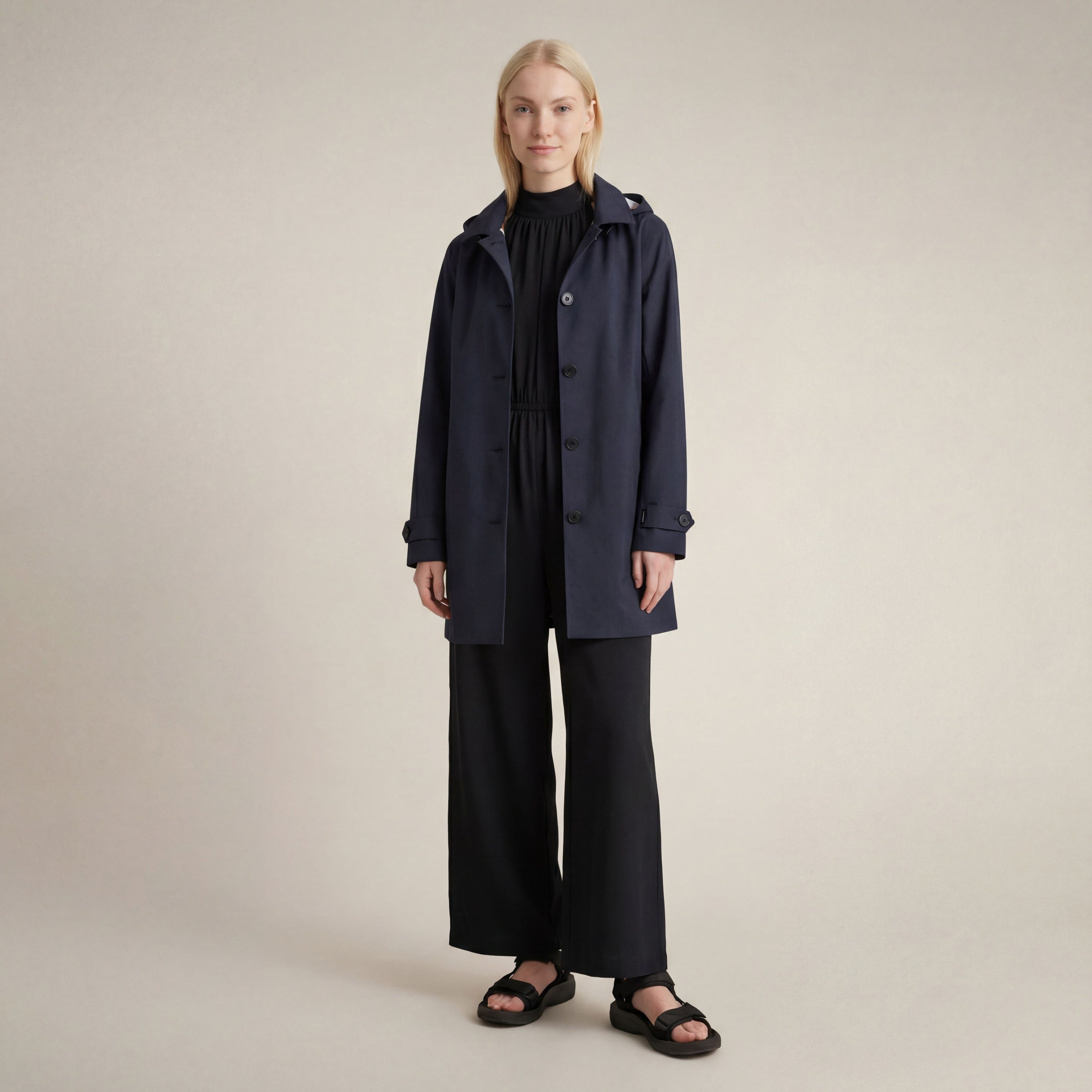 save-the-duck-april-imperm-able-femme-bleu-noir image 1