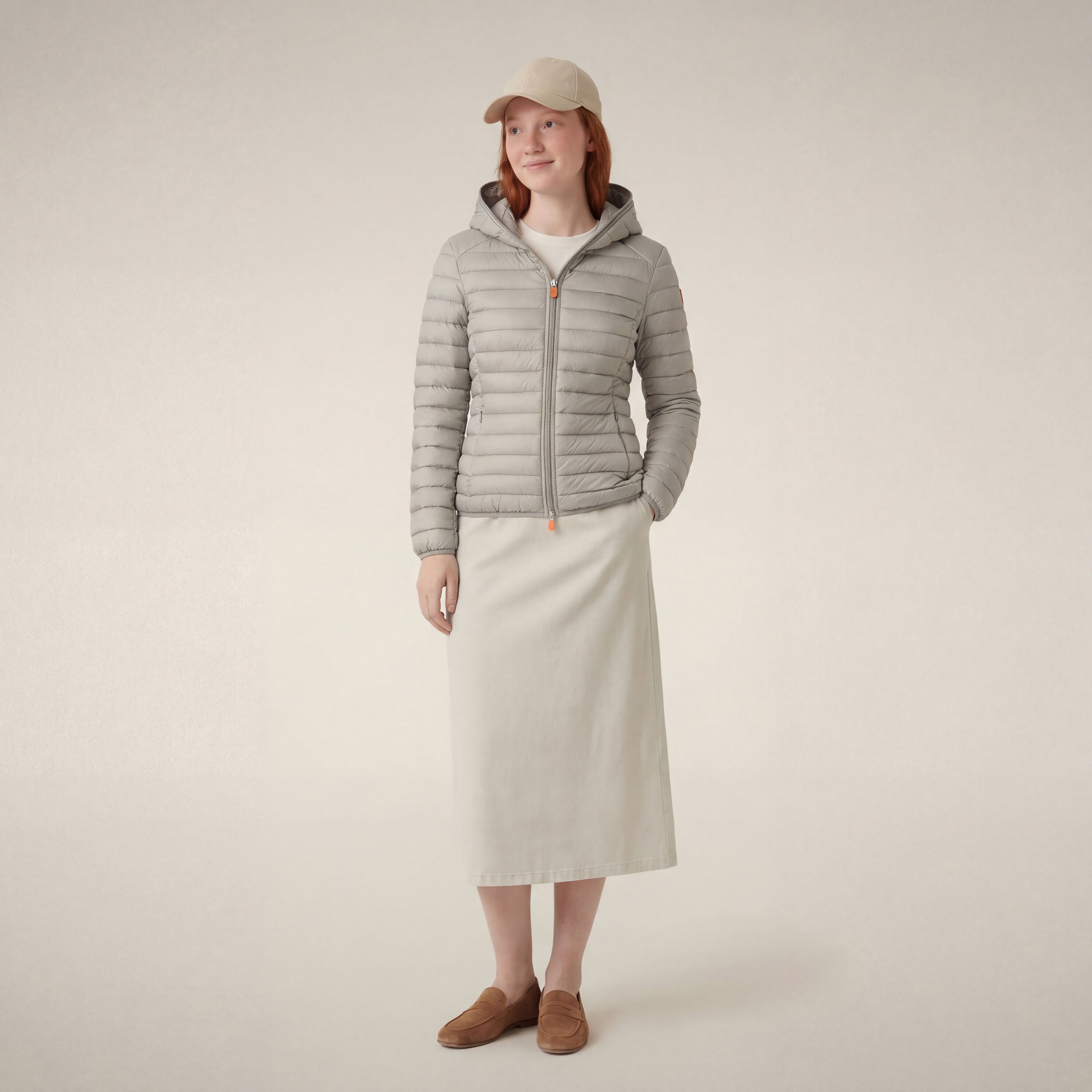 save-the-duck-daisy-doudoune-femme-capuche-beige-clair image 1