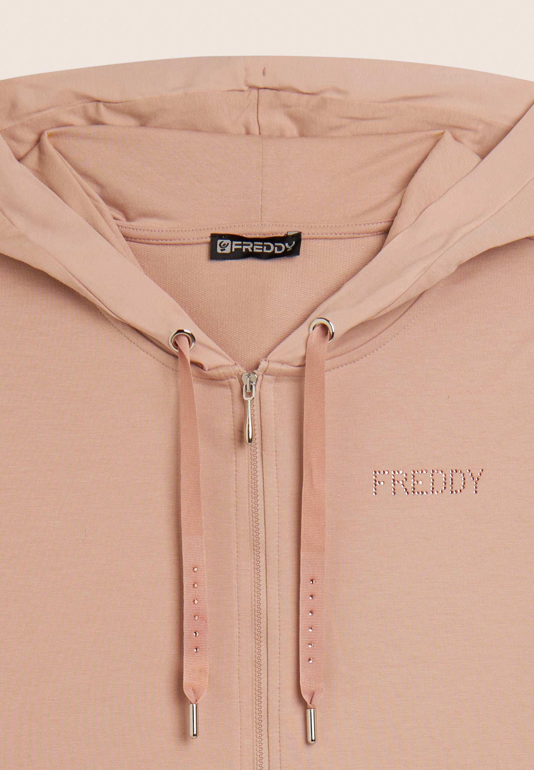 freddy-sweat-zipp-capuche-strass-et-insert-effet-soie image 8