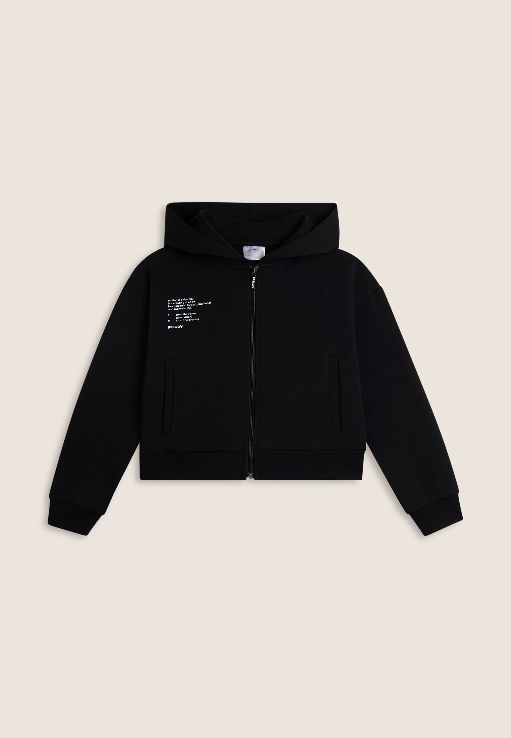 freddy-sweat-capuche-zipp-comfort-fit-petite-stampa image 1