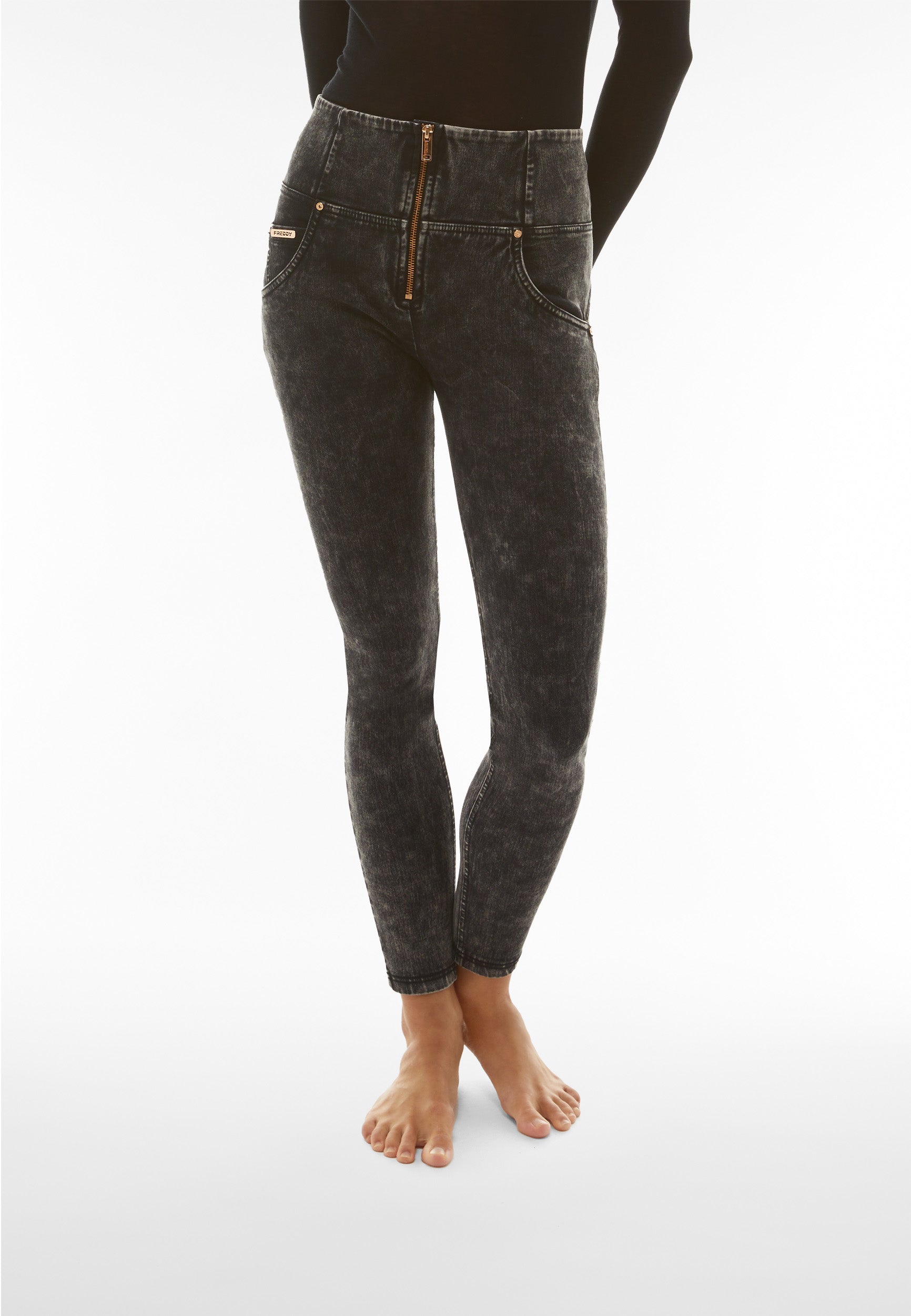 jean-freddy-wr-up-taille-haute-bull-denim-marble-wash image 1