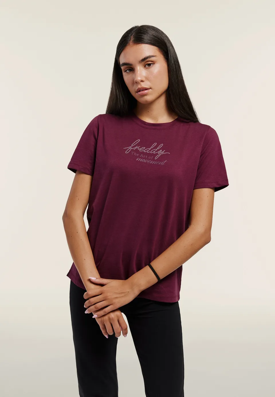 freddy-t-shirt-regular-femme-the-art-of-movement-perles-100-coton image 1