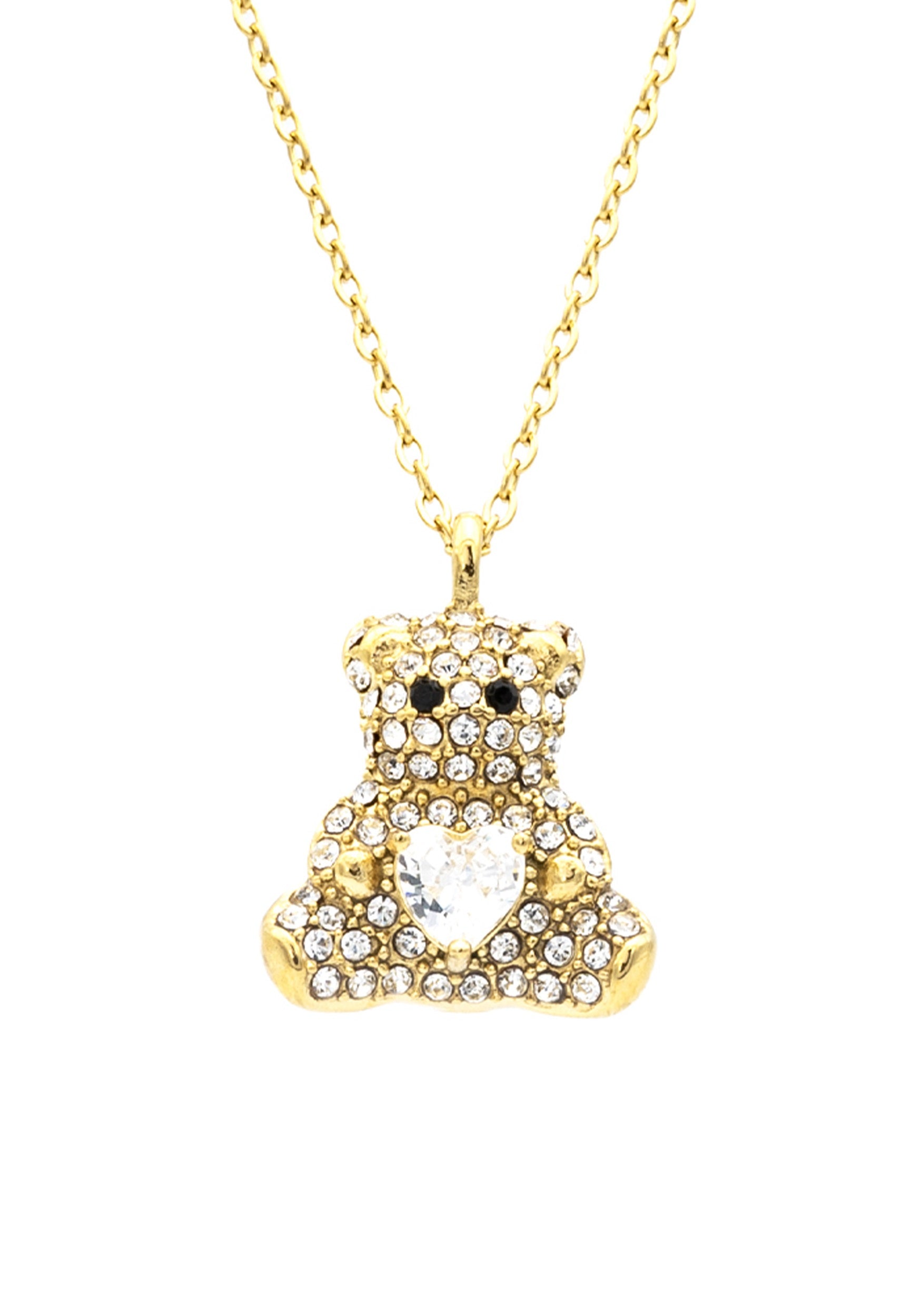 freddy-collier-orsetto-strass-collier-femme-acier-gold-316l image 2