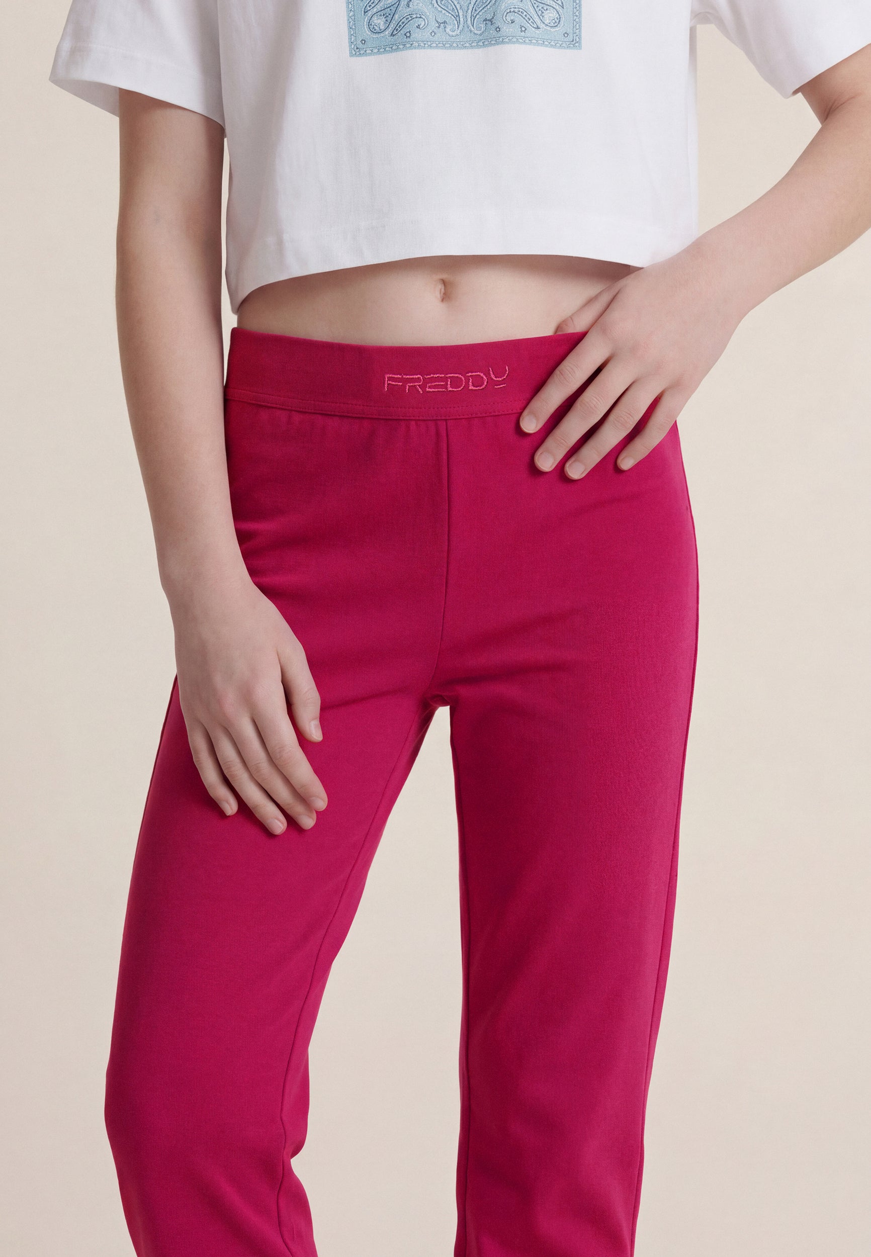 freddy-leggings-flare-fille-logo-brod-jersey-taille-regular image 4