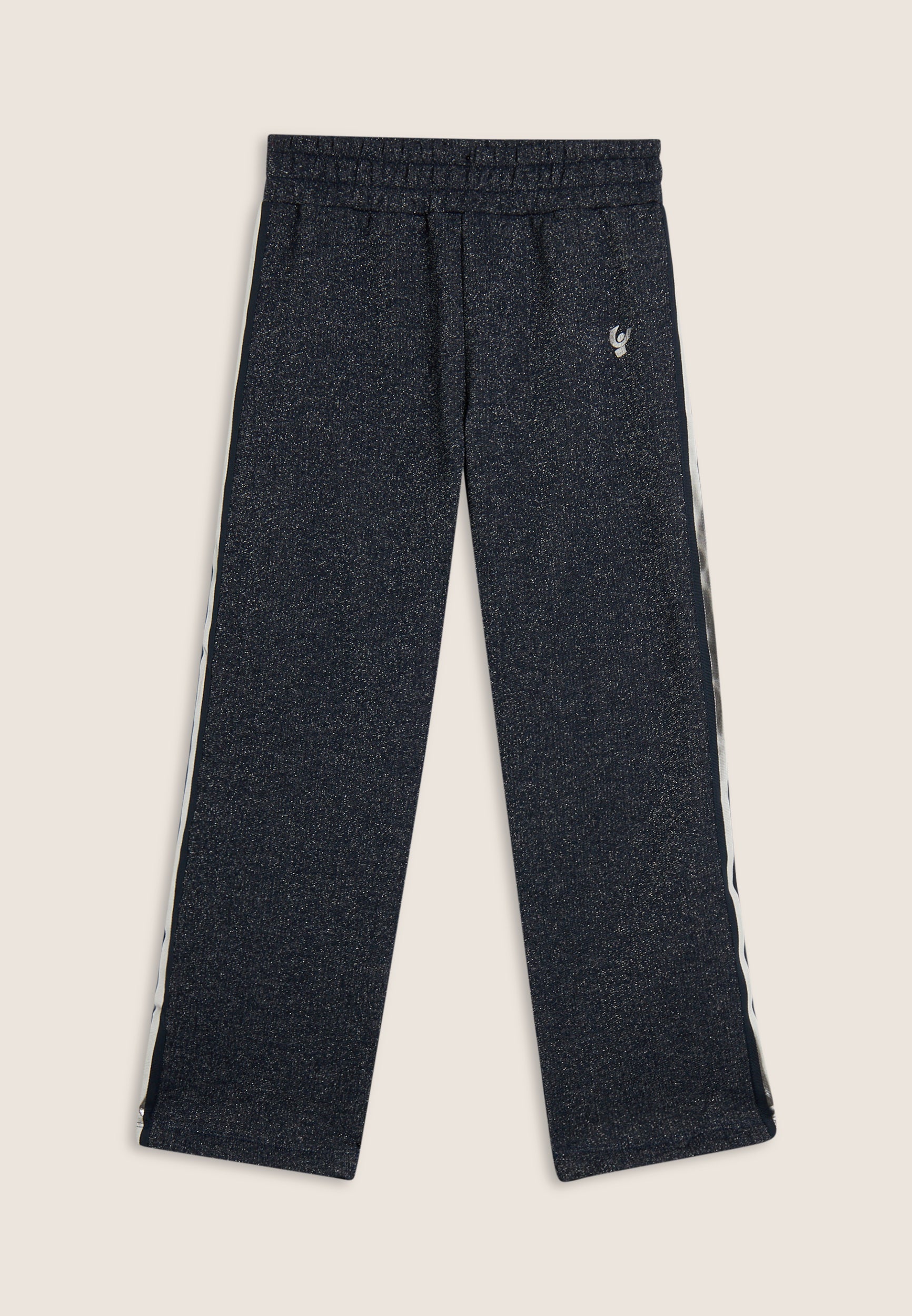 freddy-pantalon-fille-coton-lurex-jambe-droite-logo-argent image 4