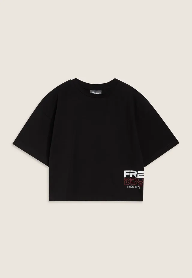 freddy-t-shirt-fille-oversize-cropped-logo-lat-ral image 1