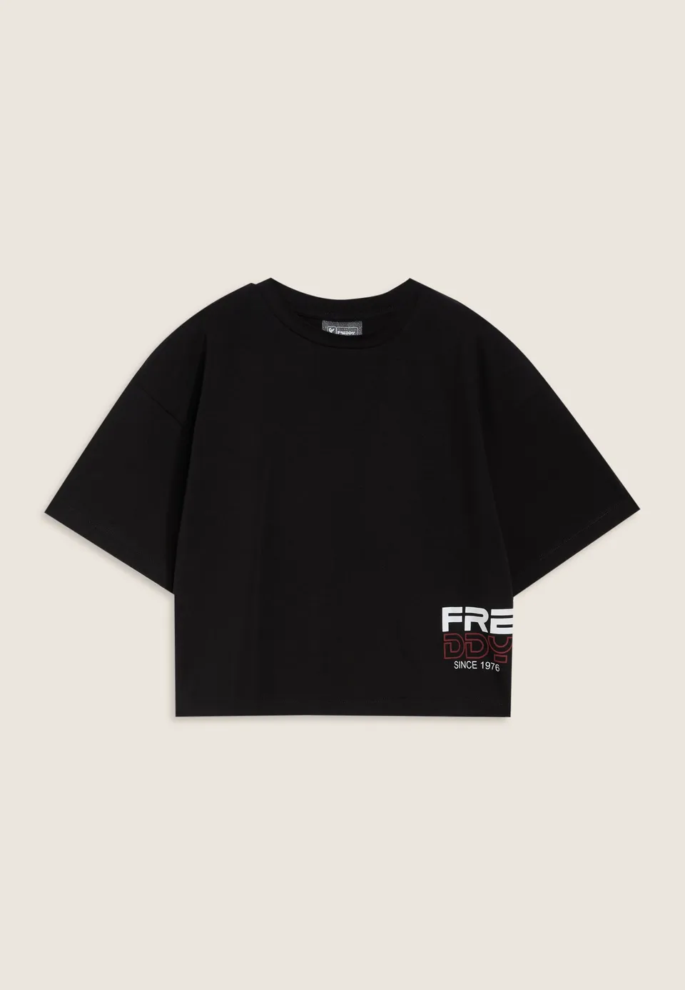 freddy-t-shirt-fille-oversize-cropped-logo-lat-ral image 1