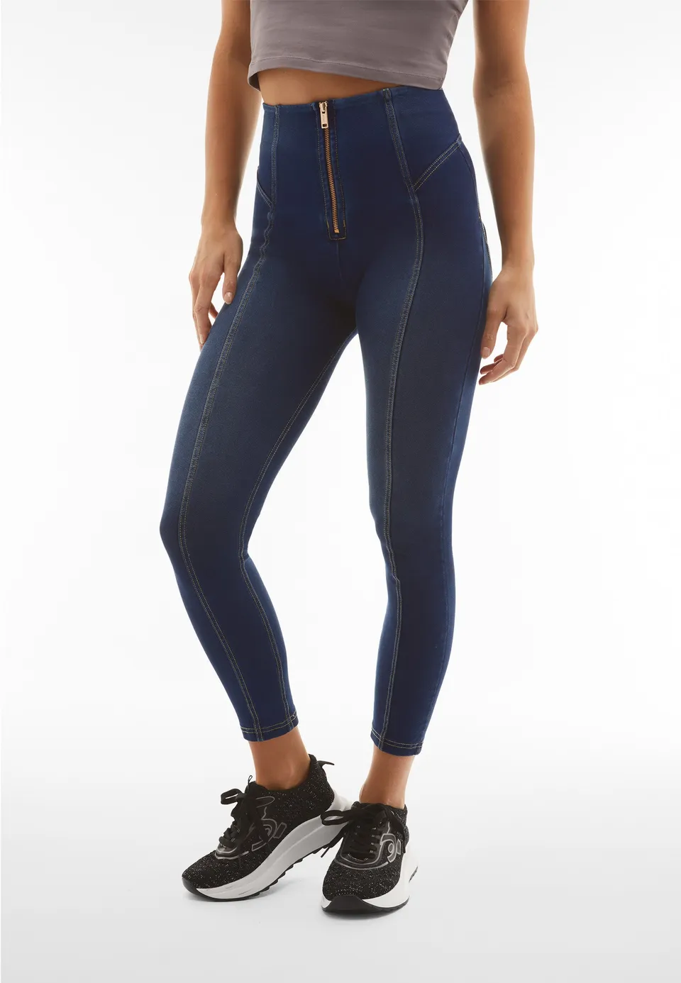 jeggings-freddy-wr-up-7-8-taille-haute-couture-centrale-effet-denim image 1