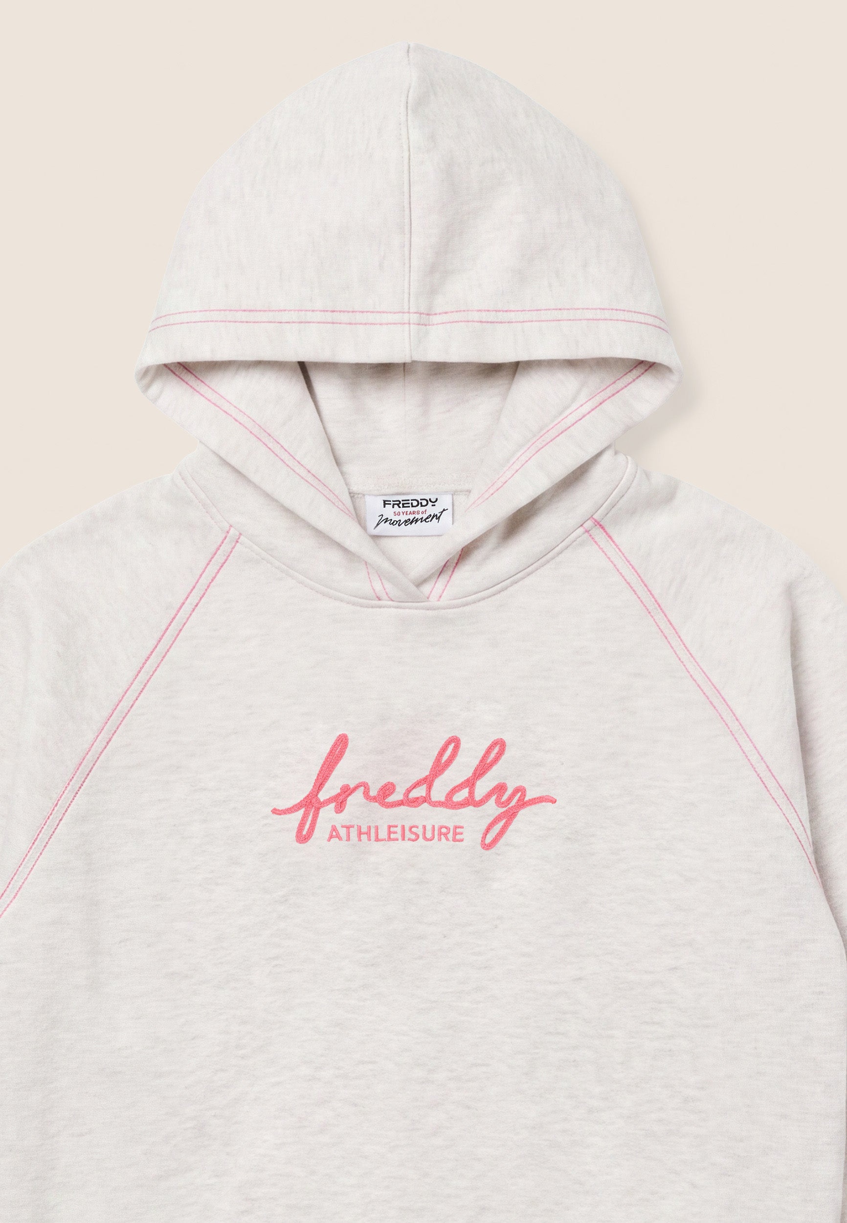 freddy-sweat-capuche-femme-comfort-m-lange-broderie-fluo image 7