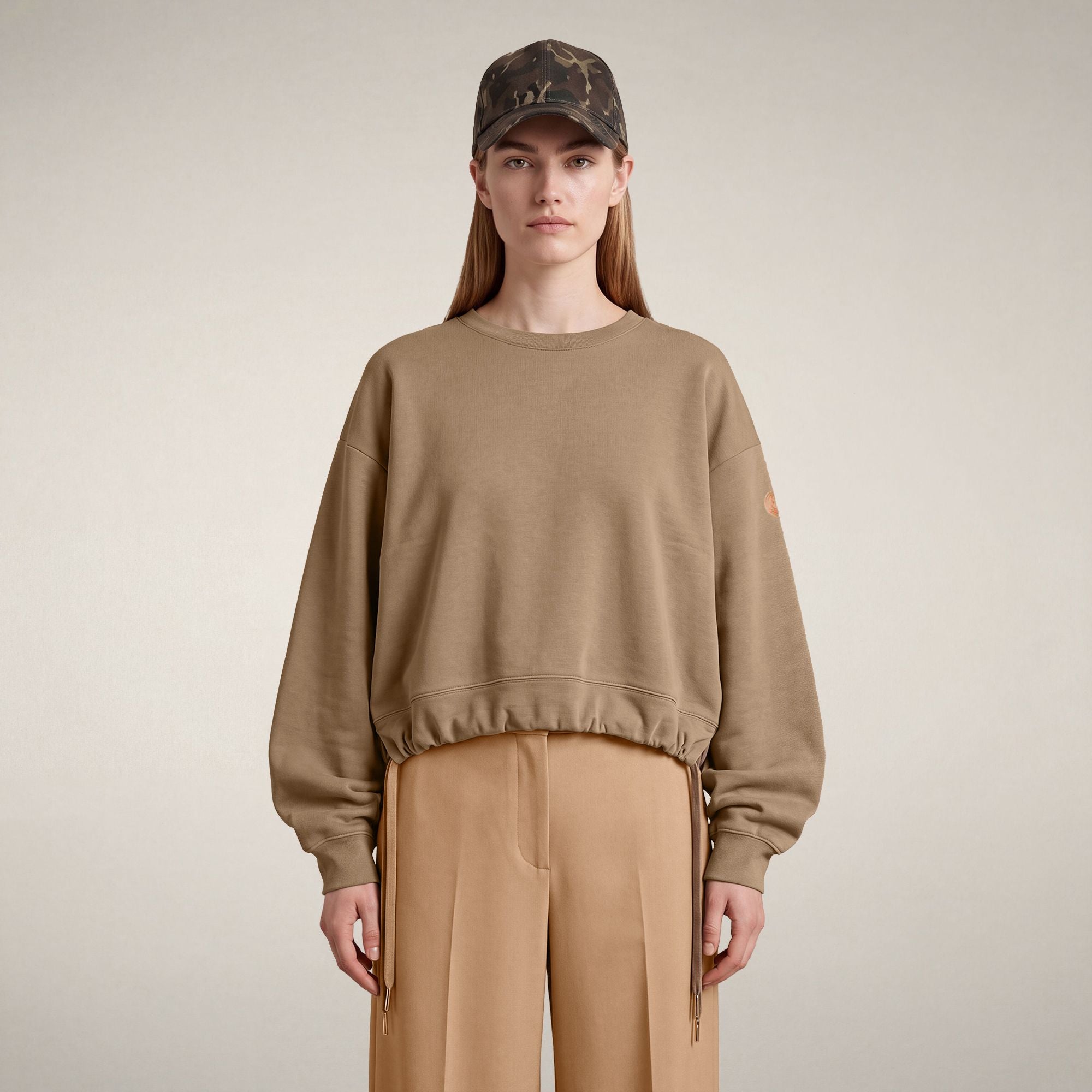 save-the-duck-akemi-sweat-col-rond-femme-beige-biscuit image 5