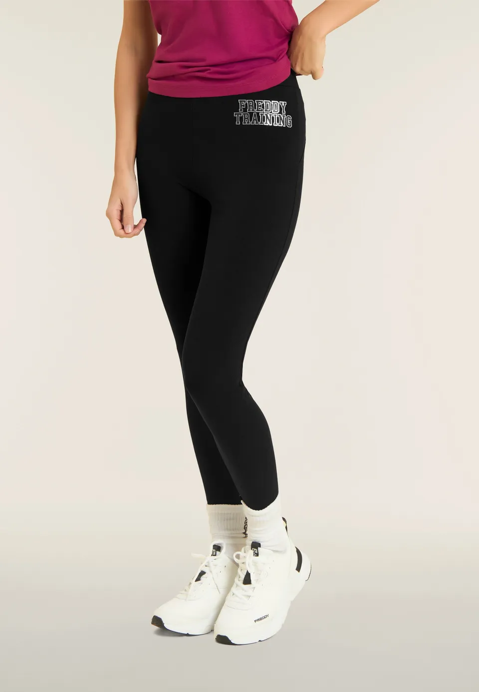 freddy-leggings-7-8-taille-haute-training-avec-carr image 1