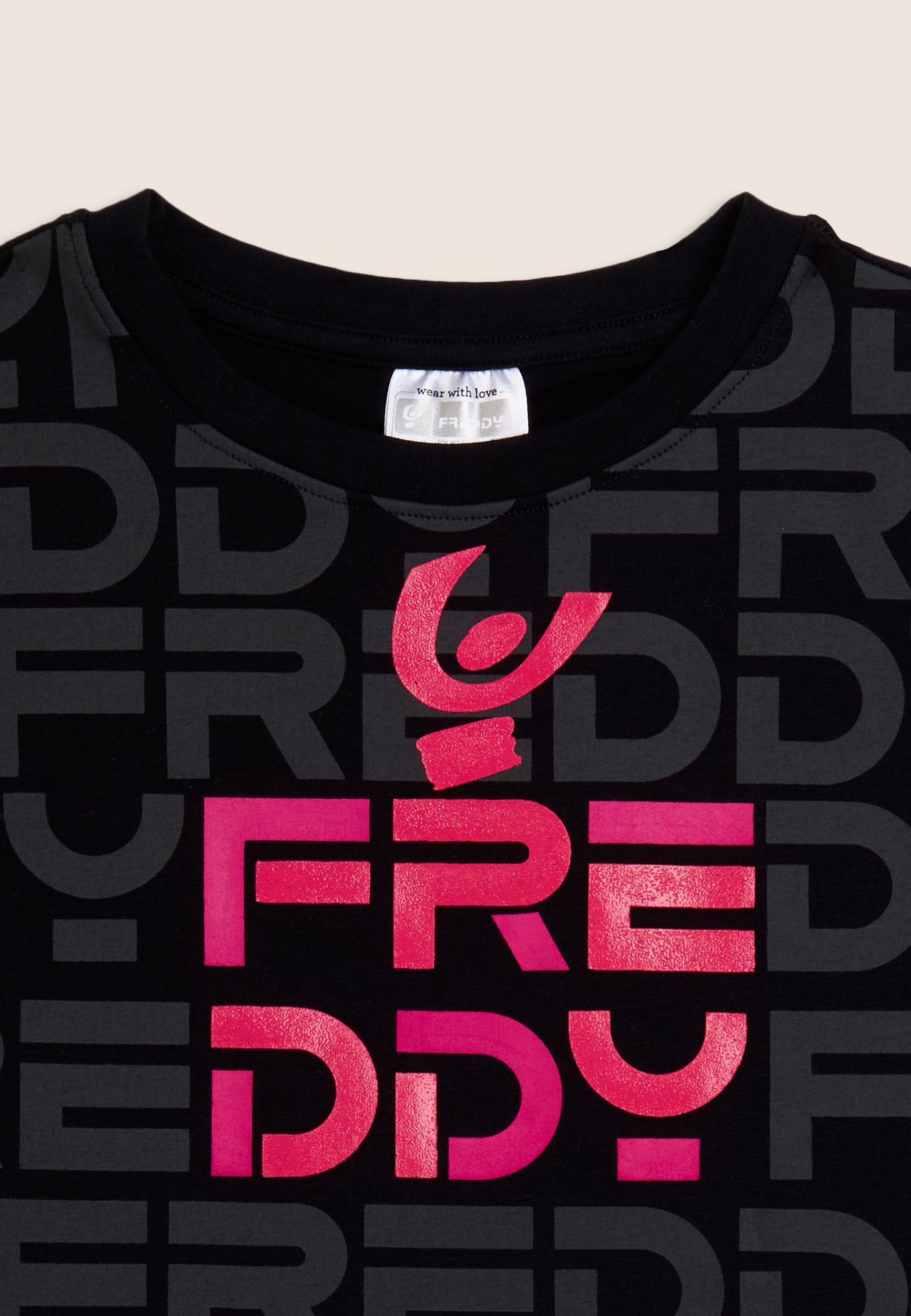 freddy-t-shirt-junior-cropped-all-over-logo-coton-stretch image 3
