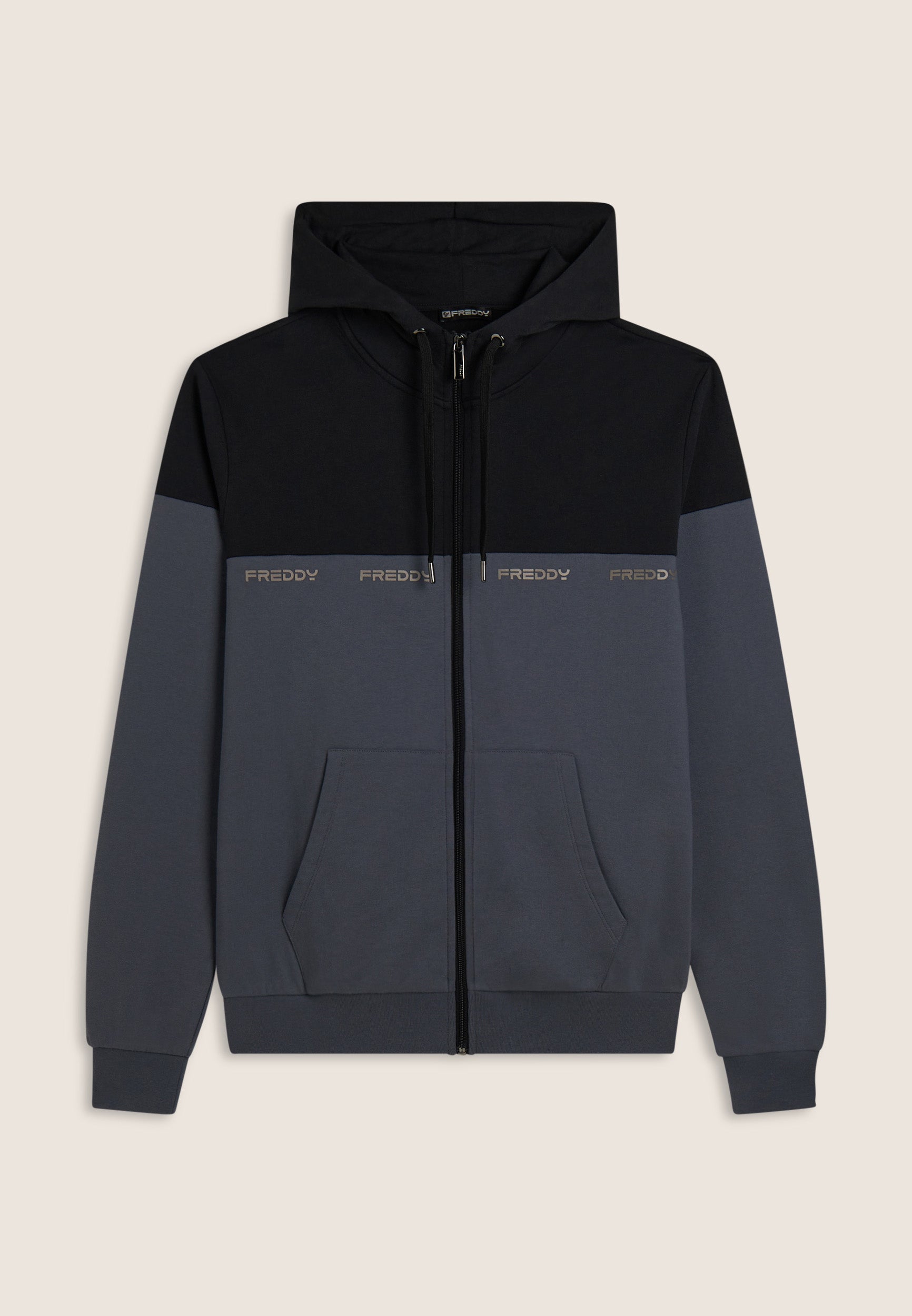 freddy-felpa-colour-block-sweat-capuche-full-zip-logo-imprim image 8