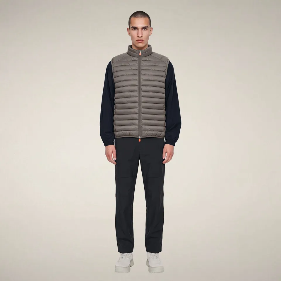 save-the-duck-gilet-homme-adam-gris-canon-de-fusil image 1