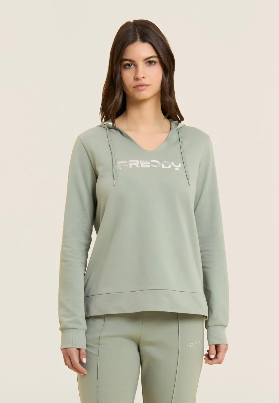 freddy-sweat-capuche-col-v-logo-freddy-holographique image 1