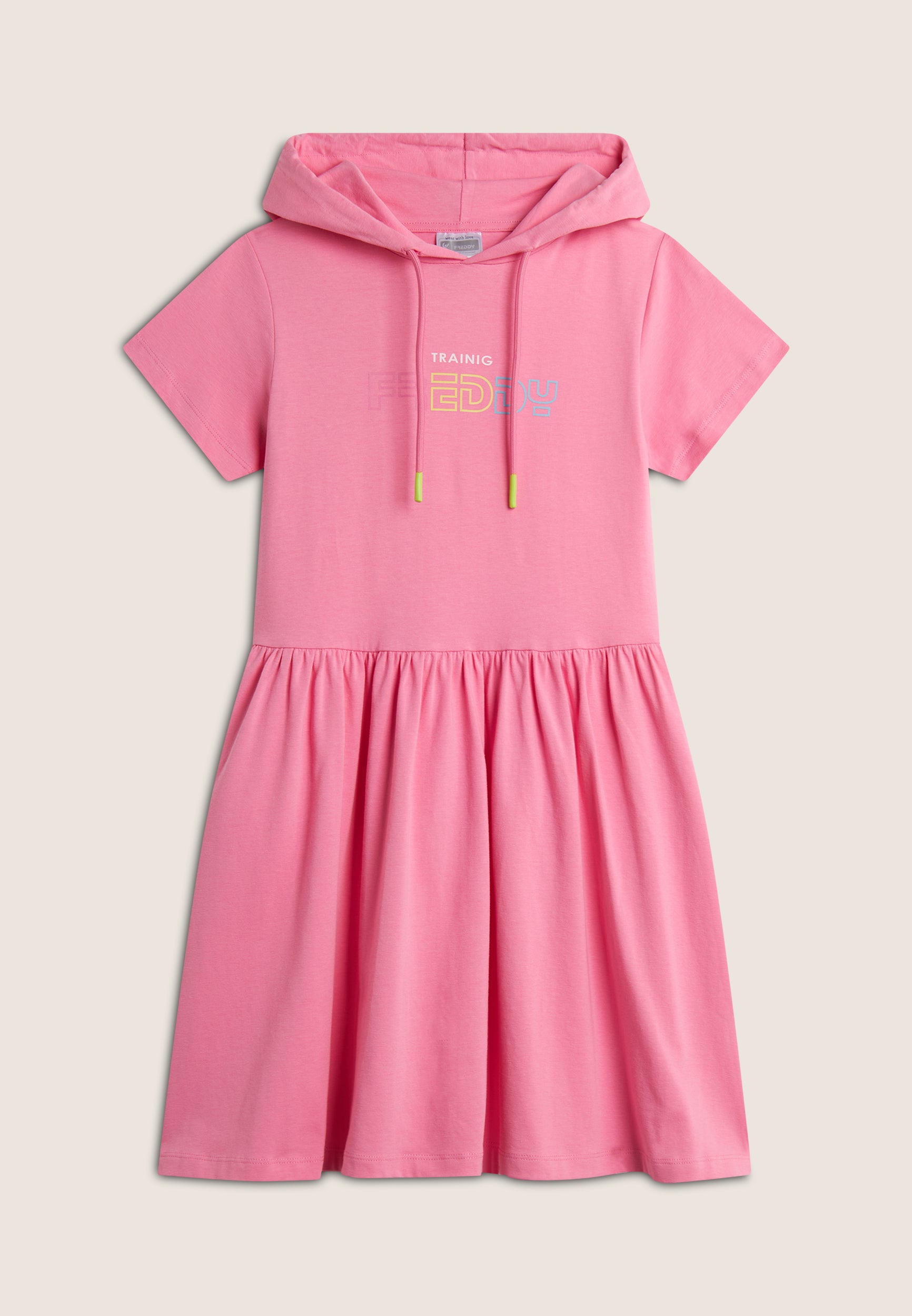 freddy-robe-fille-capuche-logo-multicolore image 1