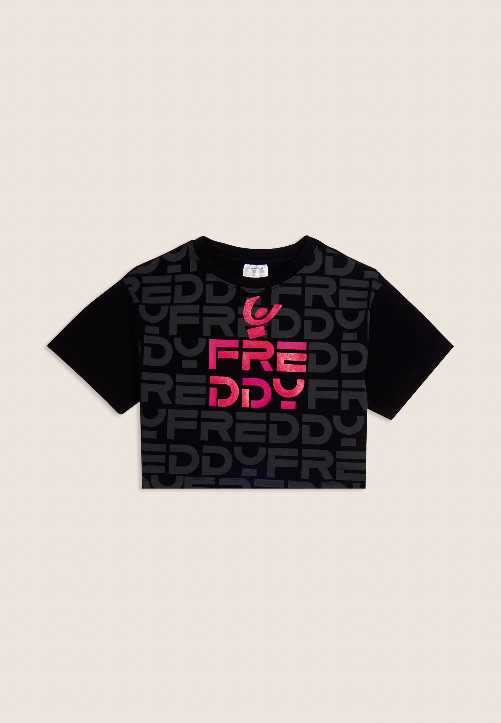 freddy-t-shirt-junior-cropped-all-over-logo-coton-stretch image 1