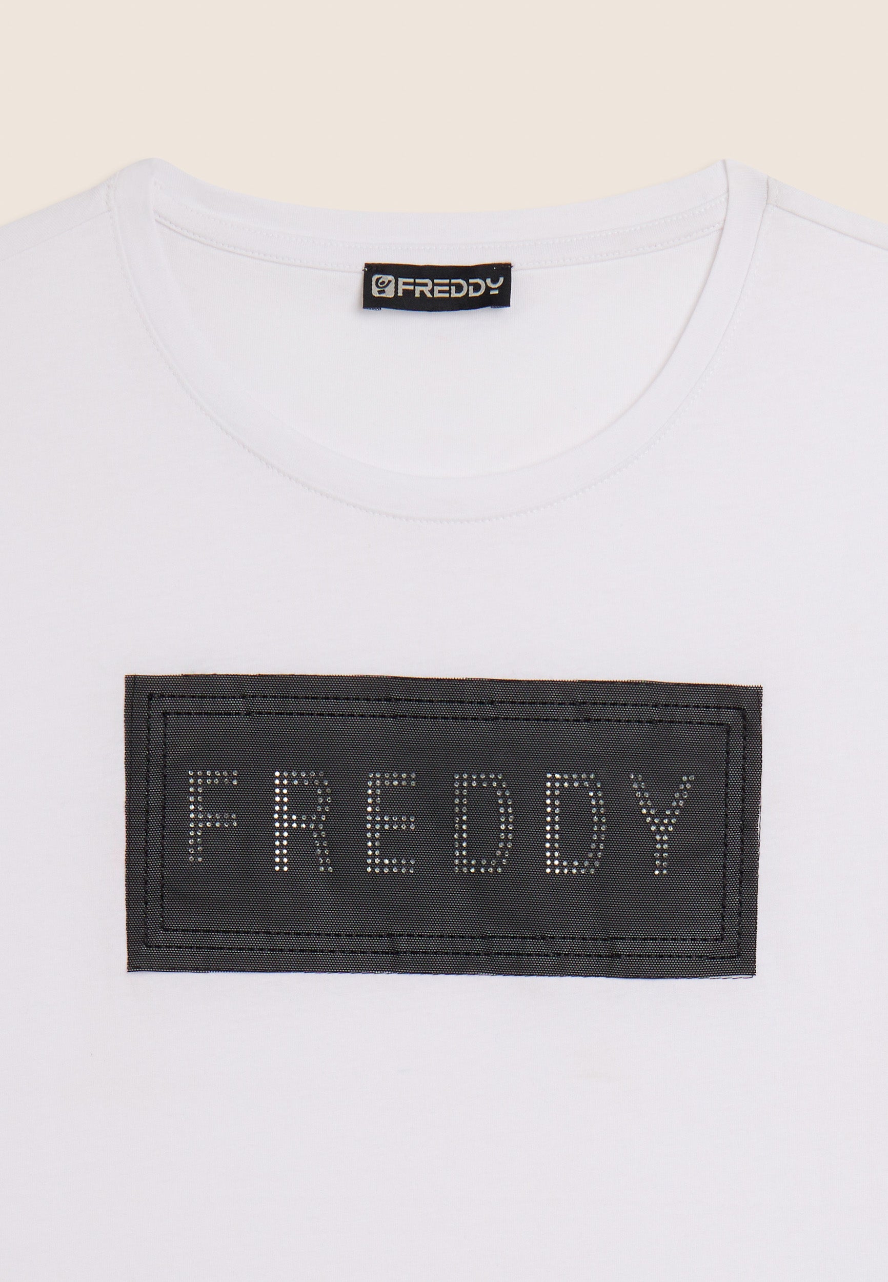 freddy-t-shirt-strass-mesh-logo-femme-coton-supima image 7
