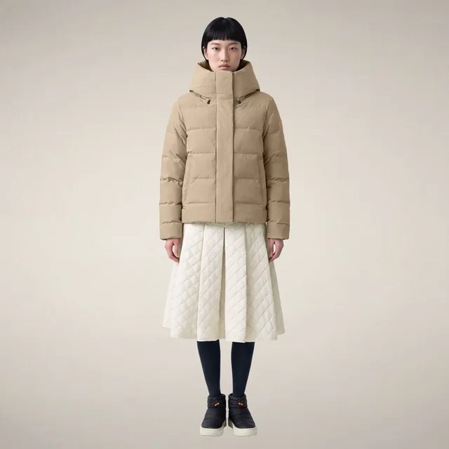 save-the-duck-arena-parka-femme-beige-pierre image 1