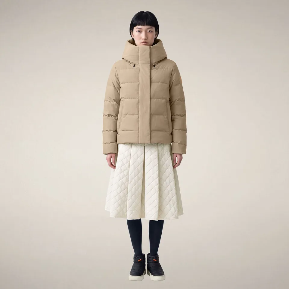 save-the-duck-arena-parka-femme-beige-pierre image 1