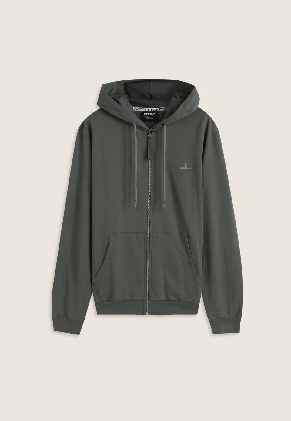 freddy-felpa-uomo-in-cotone-con-zip-e-cappuccio image 1