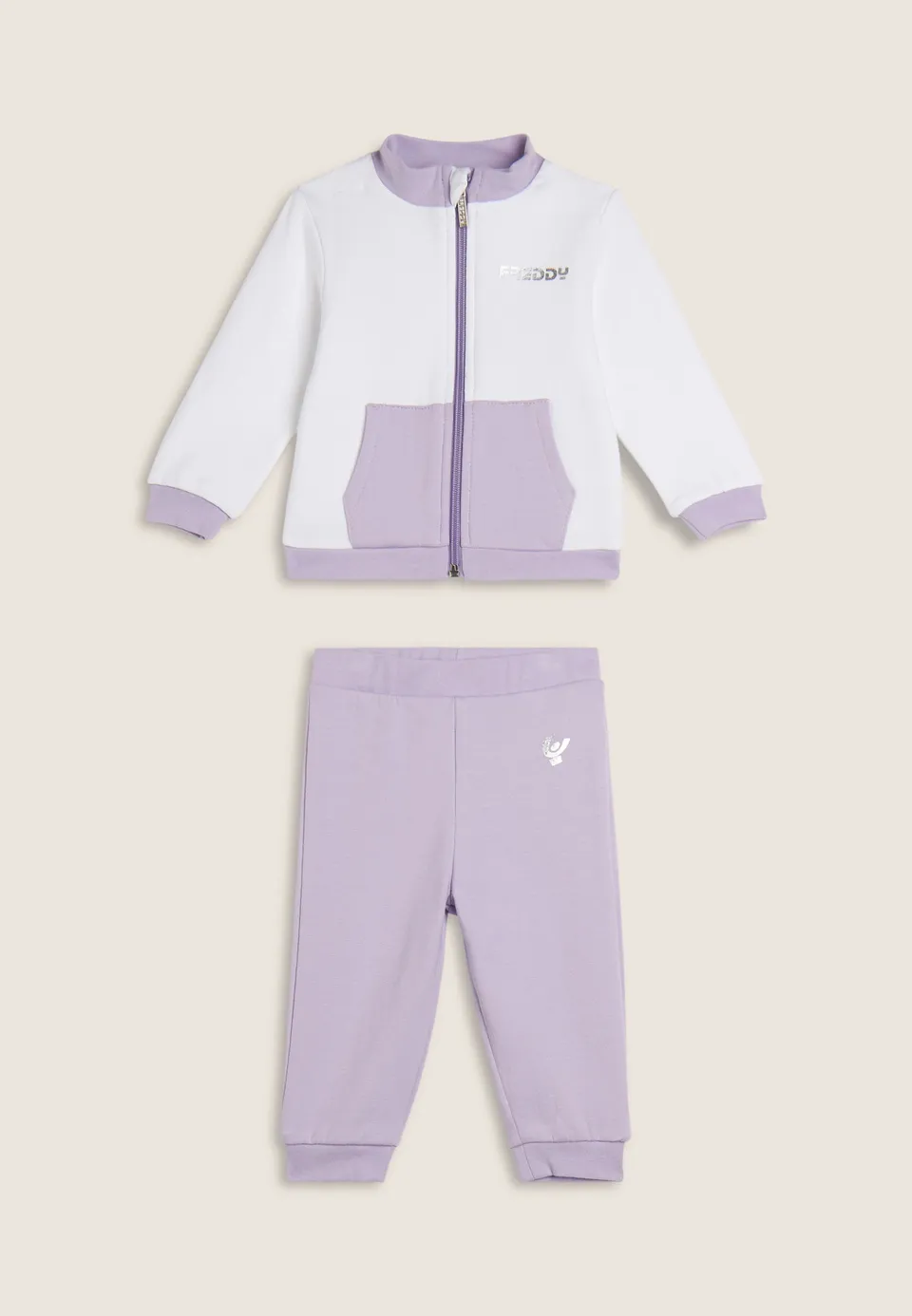 freddy-tuta-baby-coton-lastique-logo-argent-full-zip image 1