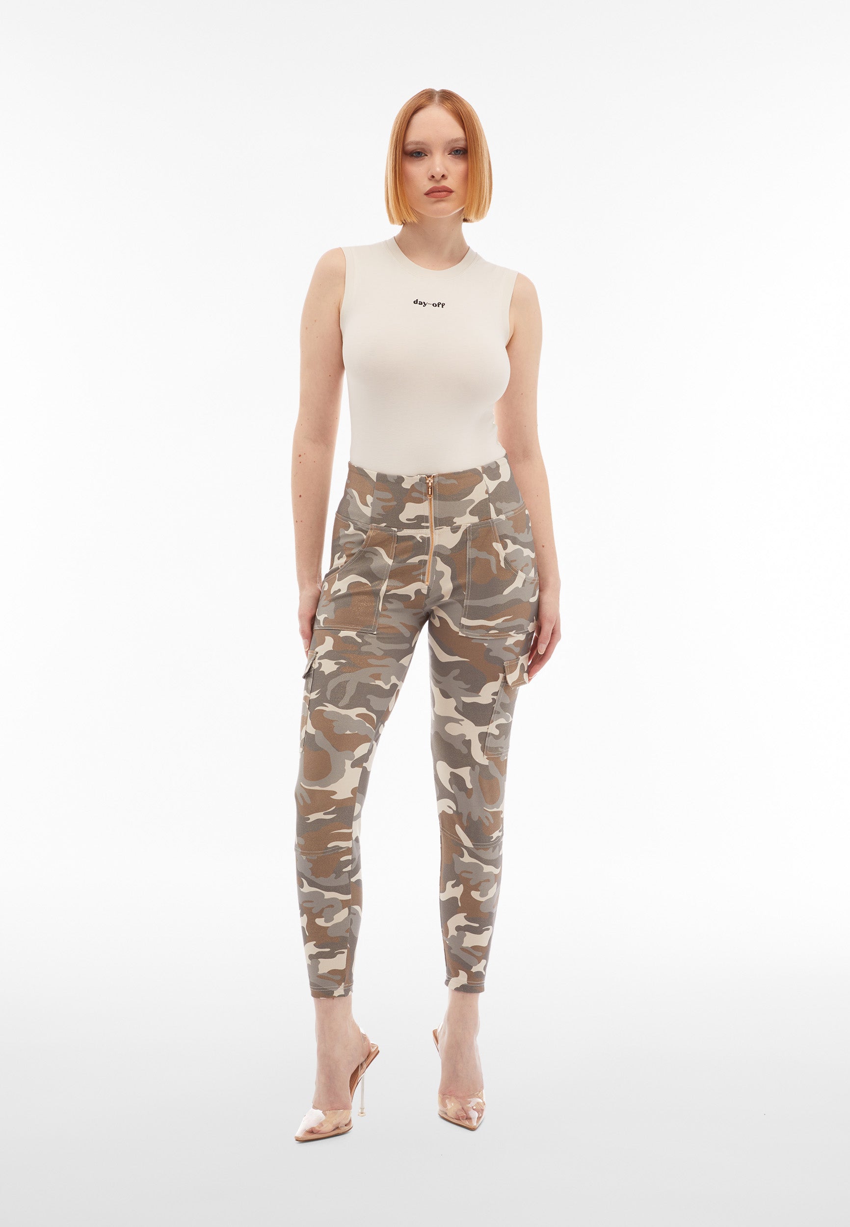 freddy-wr-up-pantalon-cargo-push-up-jersey-camouflage-lurex-dor image 2