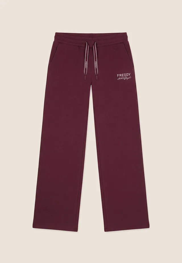 freddy-wr-up-pantalon-femme-wide-leg-palazzo-en-molleton-coton-full-length image 1