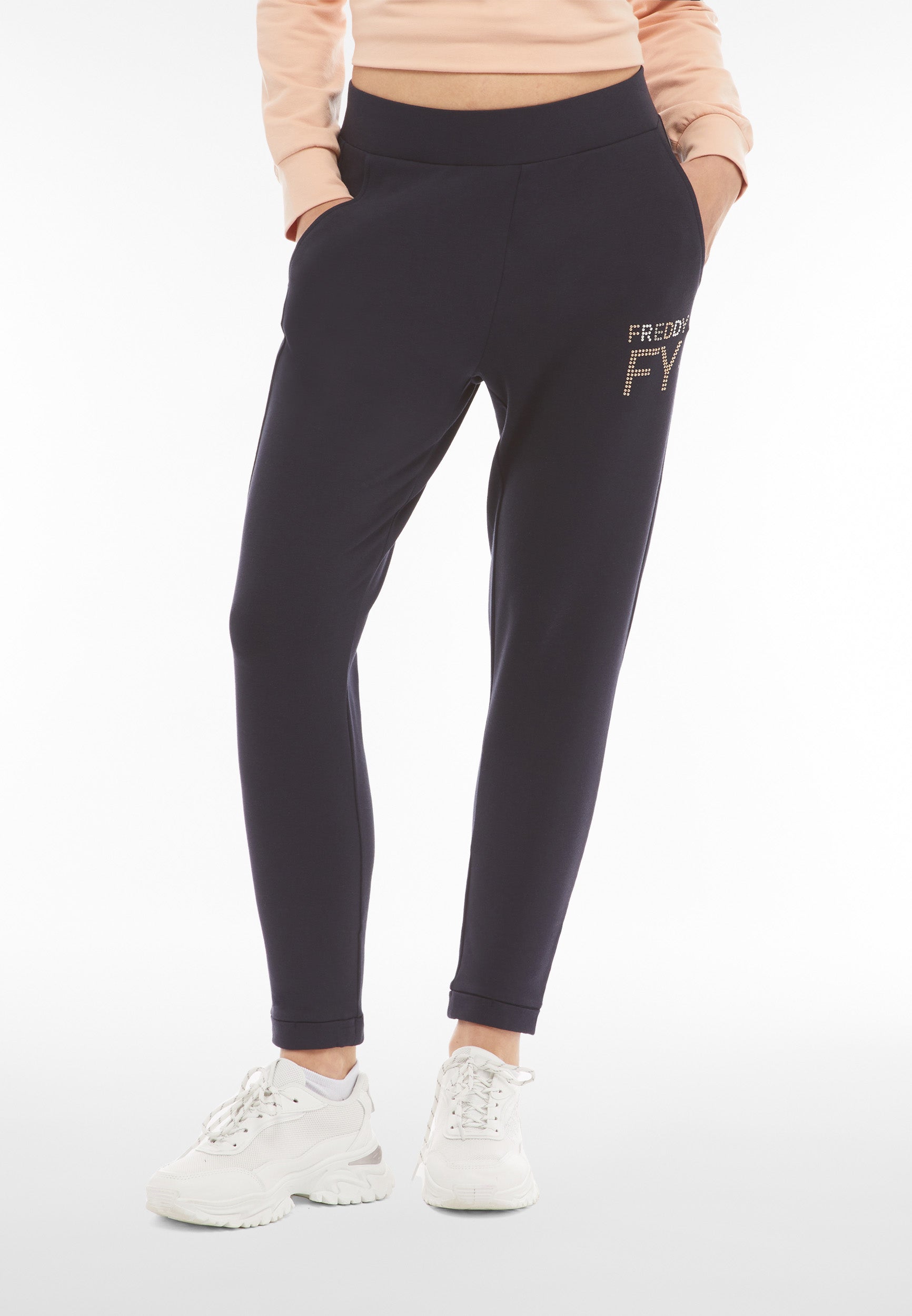 freddy-pantalon-french-terry-modal-7-8-revers-logo-glam image 1