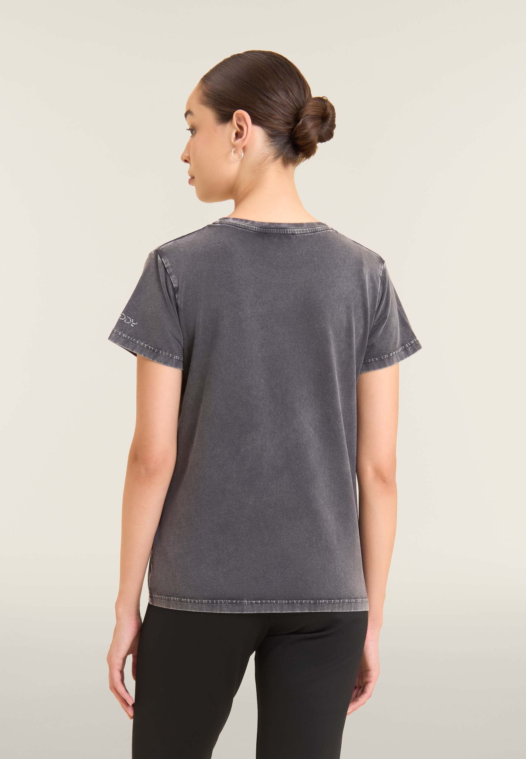 freddy-t-shirt-femme-disney-mickey-minnie-strass-acid-wash image 3