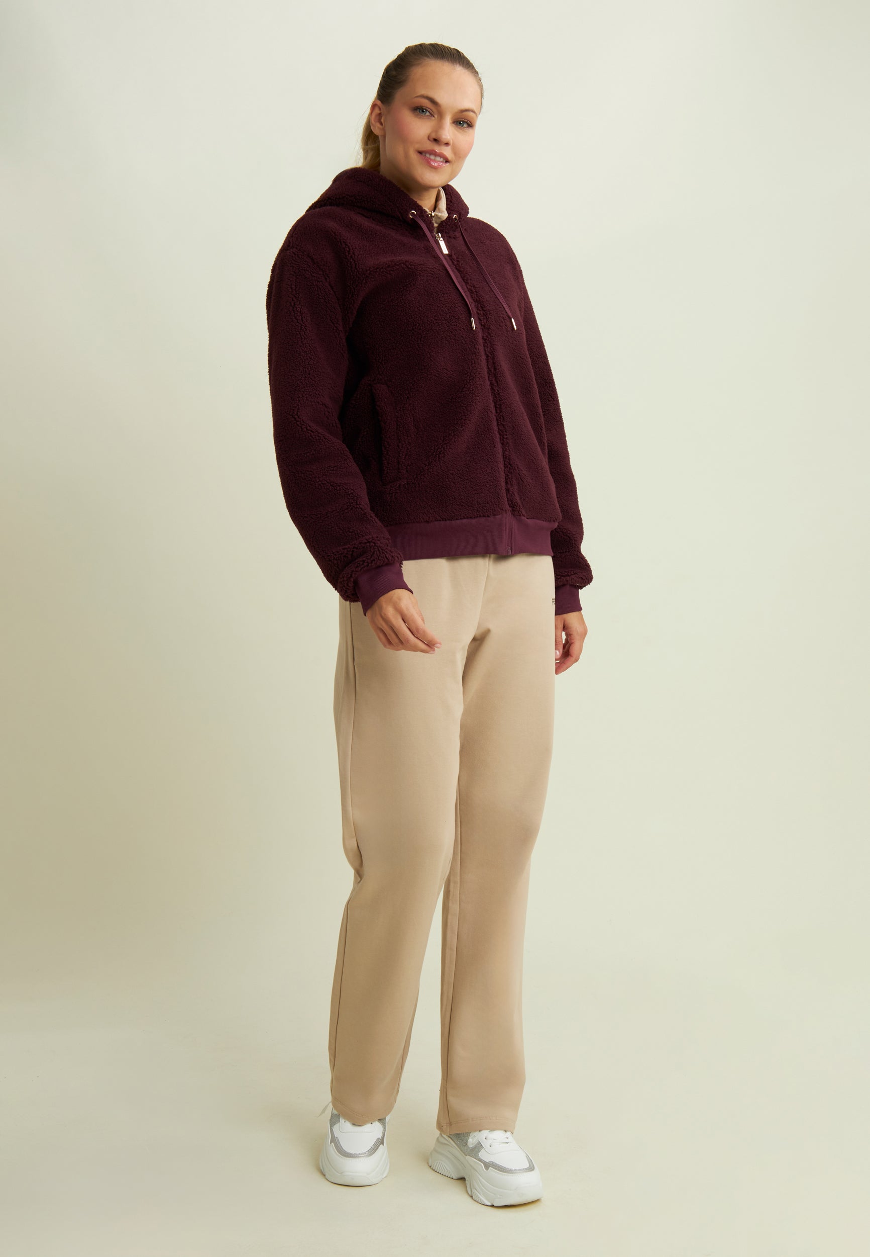 freddy-veste-femme-sherpa-polaire-capuche-zip-dor image 5