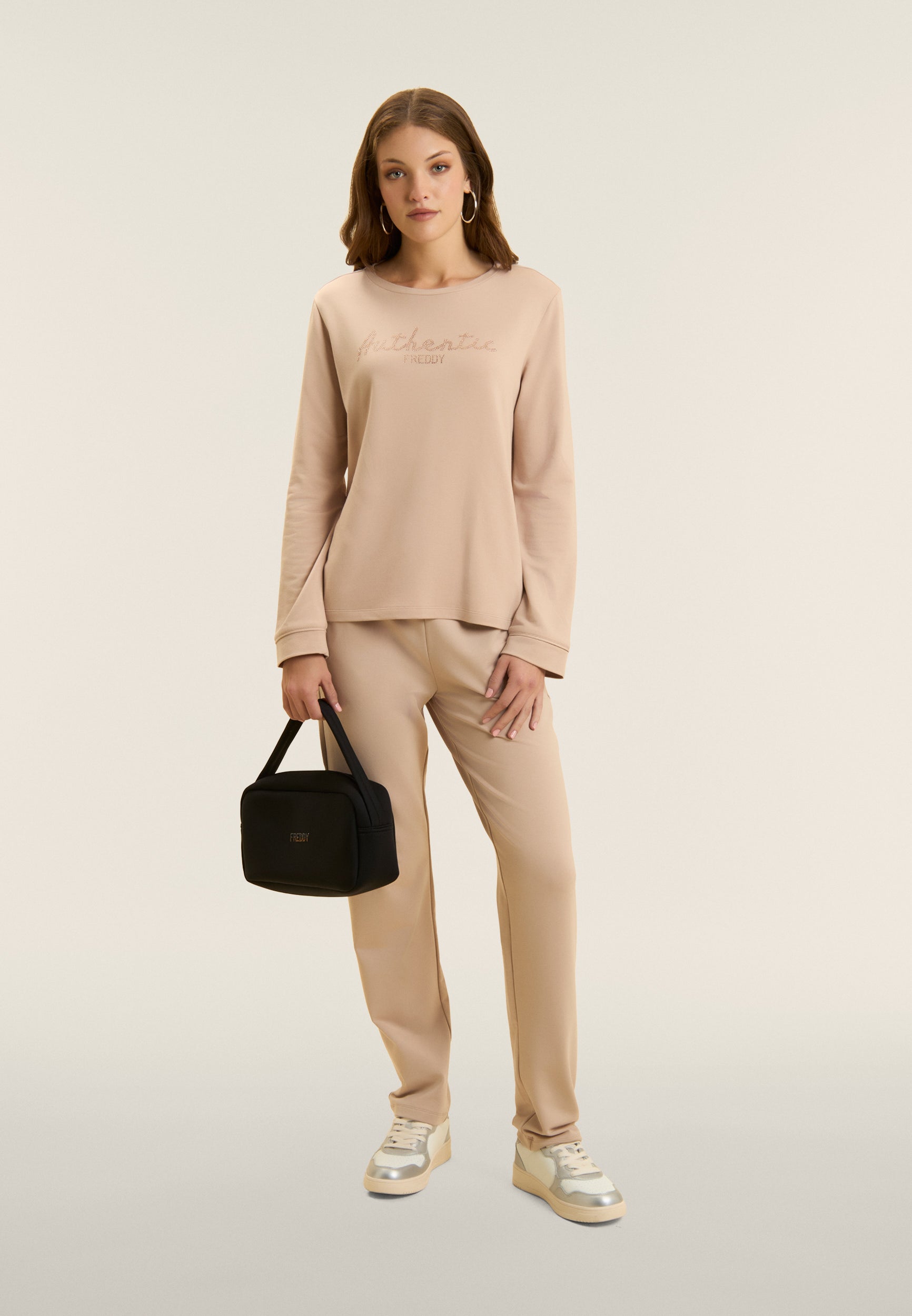 freddy-pantalon-sport-droit-strass-freddy-french-terry image 2