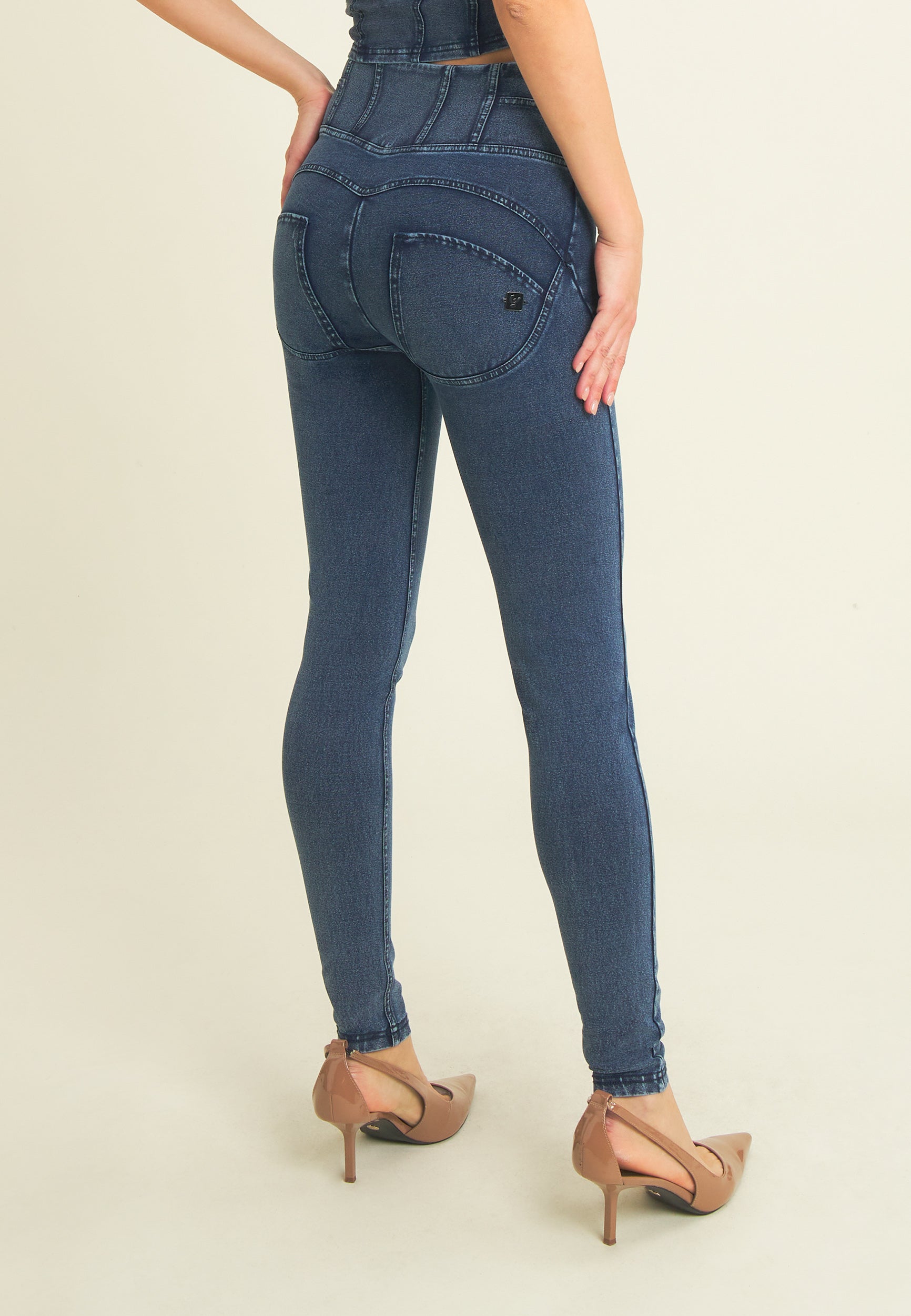 freddy-pantalon-wr-up-superskinny-effet-denim-taille-haute image 3