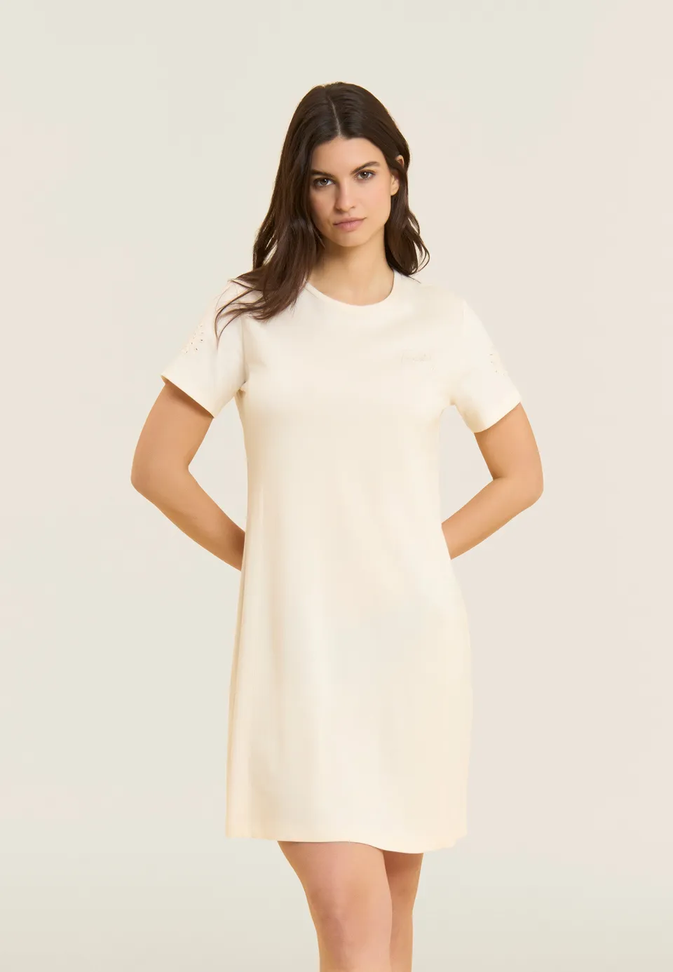 freddy-robe-femme-jersey-coton-modal-broderie-sangallo image 1