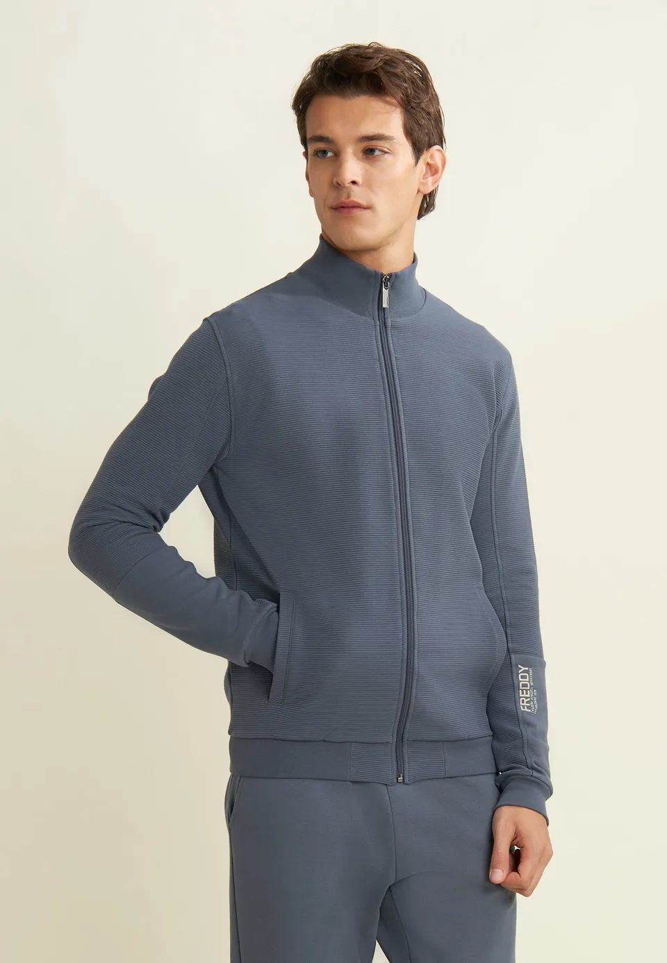 freddy-sweat-full-zip-ray-graphique-manche-homme image 1