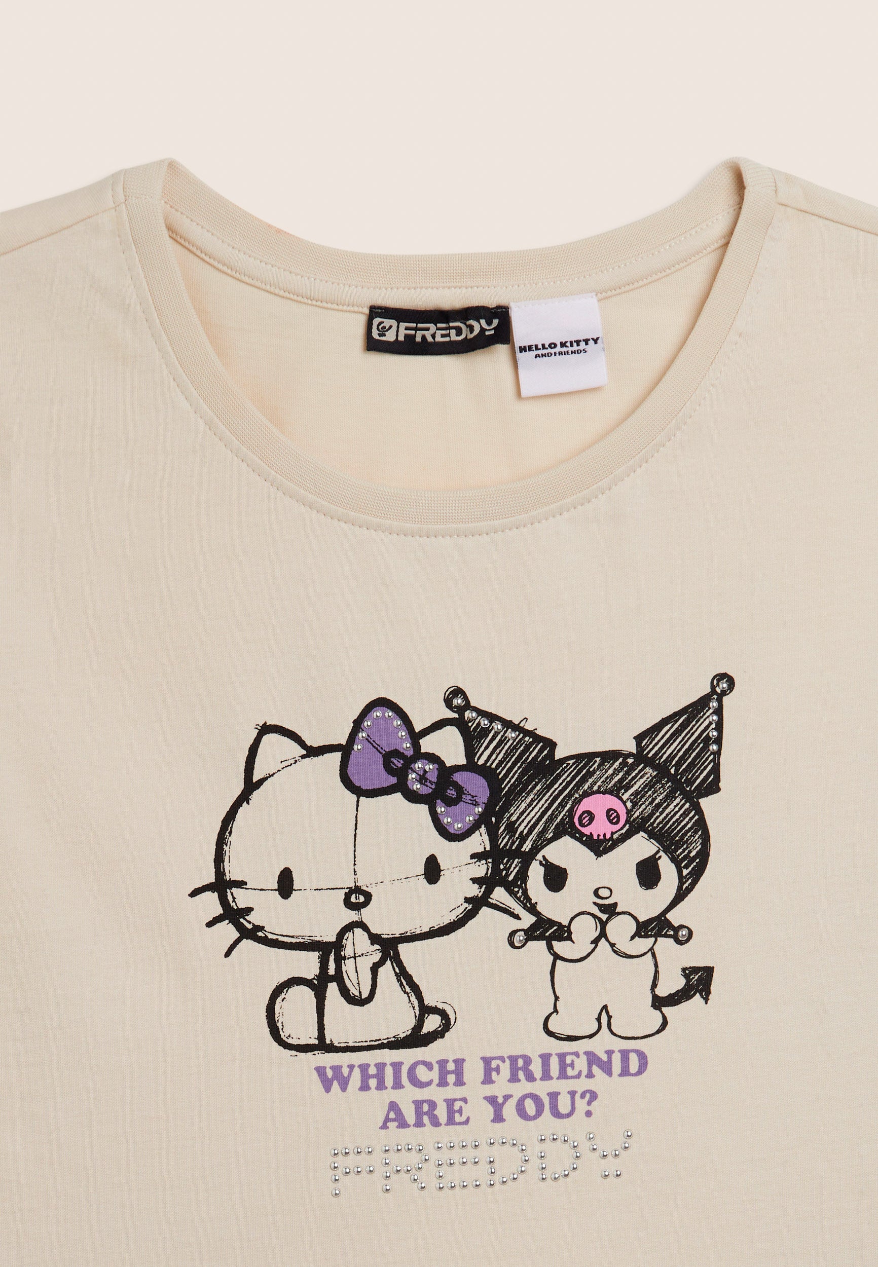 freddy-t-shirt-hello-kitty-kuromi-imprim-femme-coton image 7