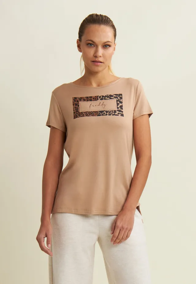 freddy-t-shirt-femme-animalier-strass-jersey-viscose image 1