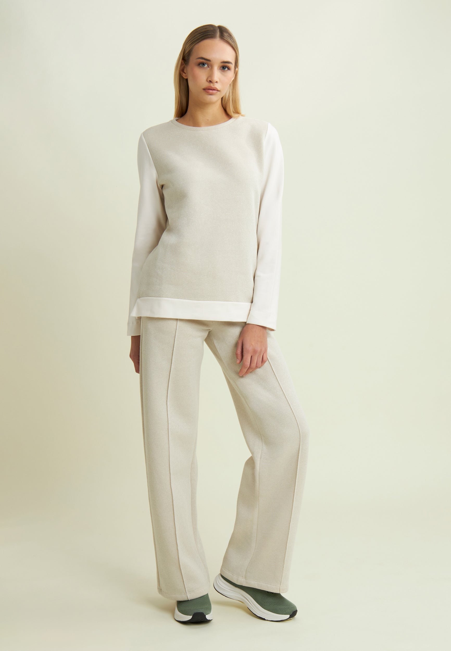 freddy-pantalon-femme-wide-leg-m-lange-lurex-molleton-gratt image 2
