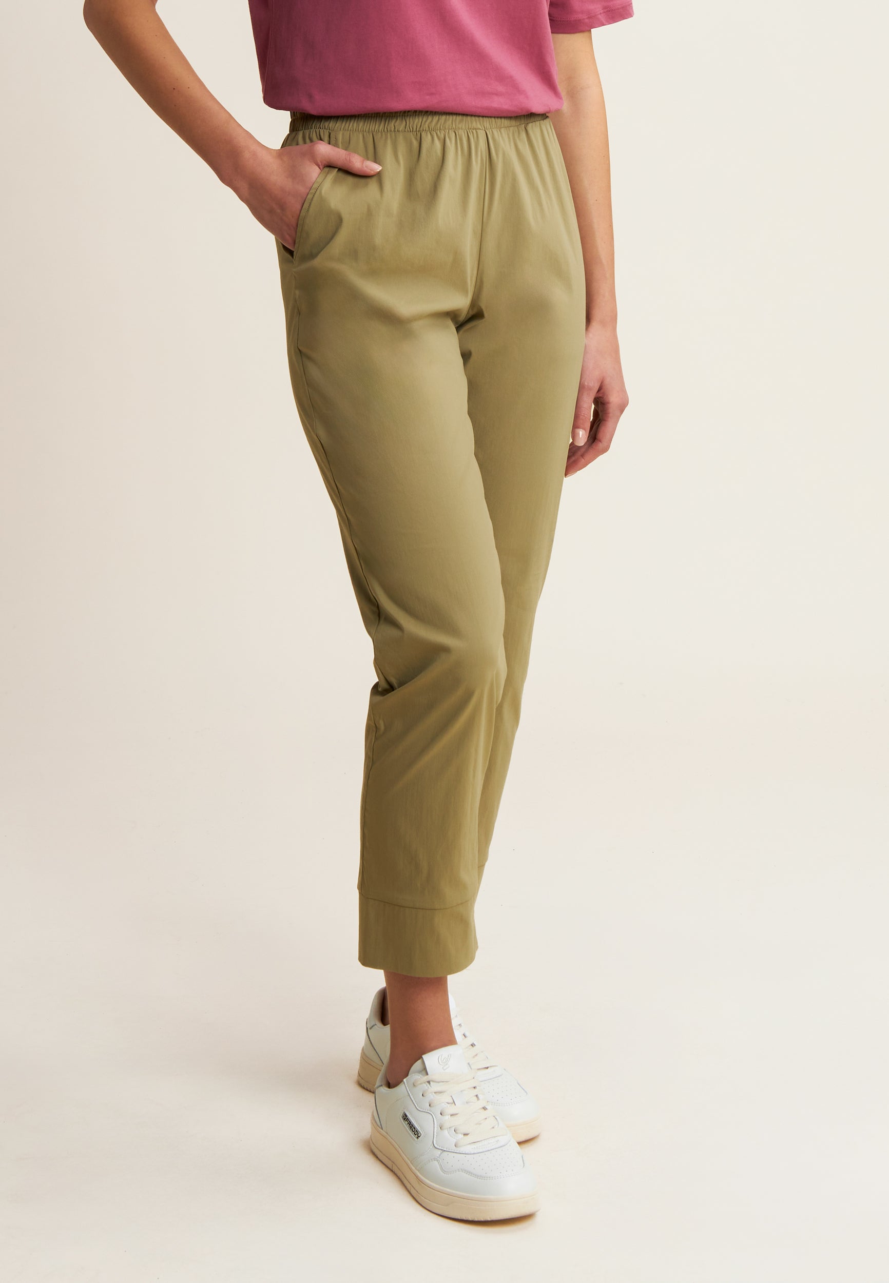 freddy-pantalon-popeline-elasticizzato-regular-fit-droit image 1