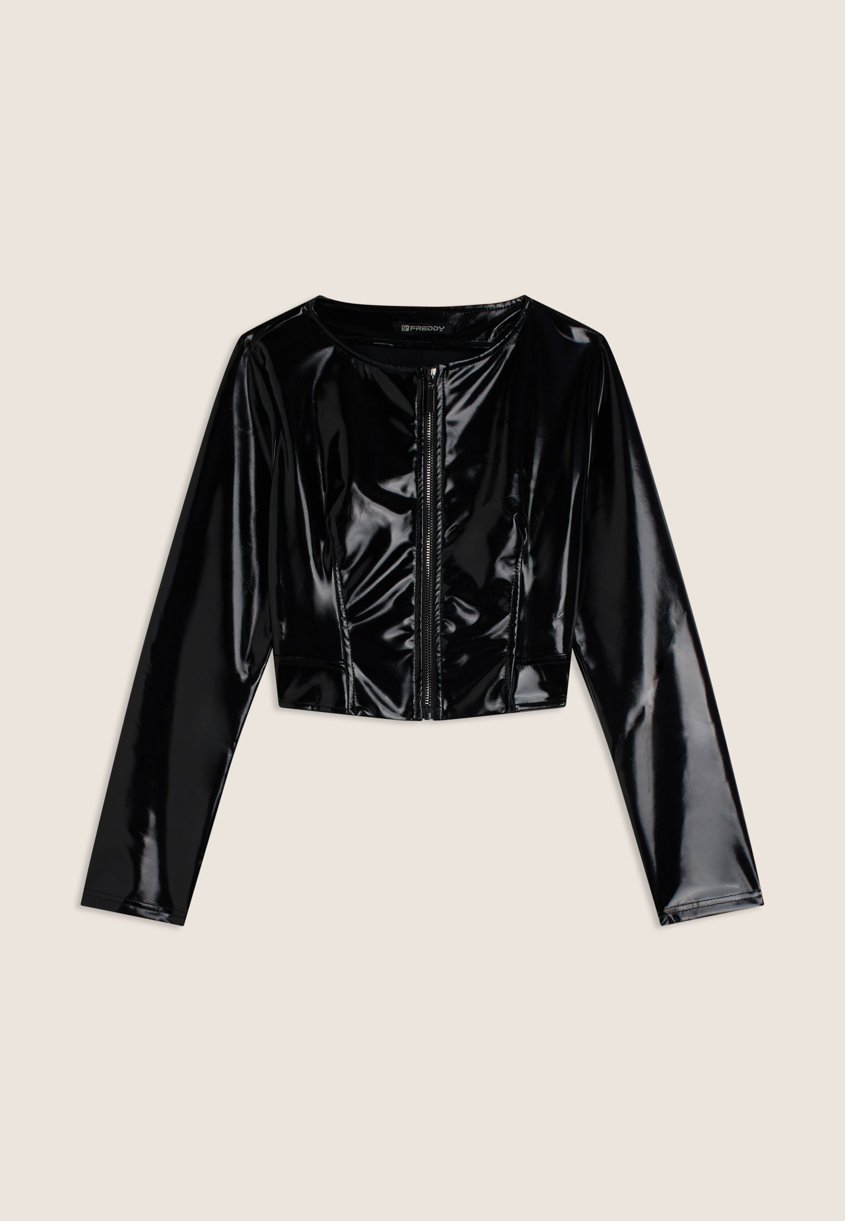 freddy-veste-courte-femme-cropped-fini-brillant image 1