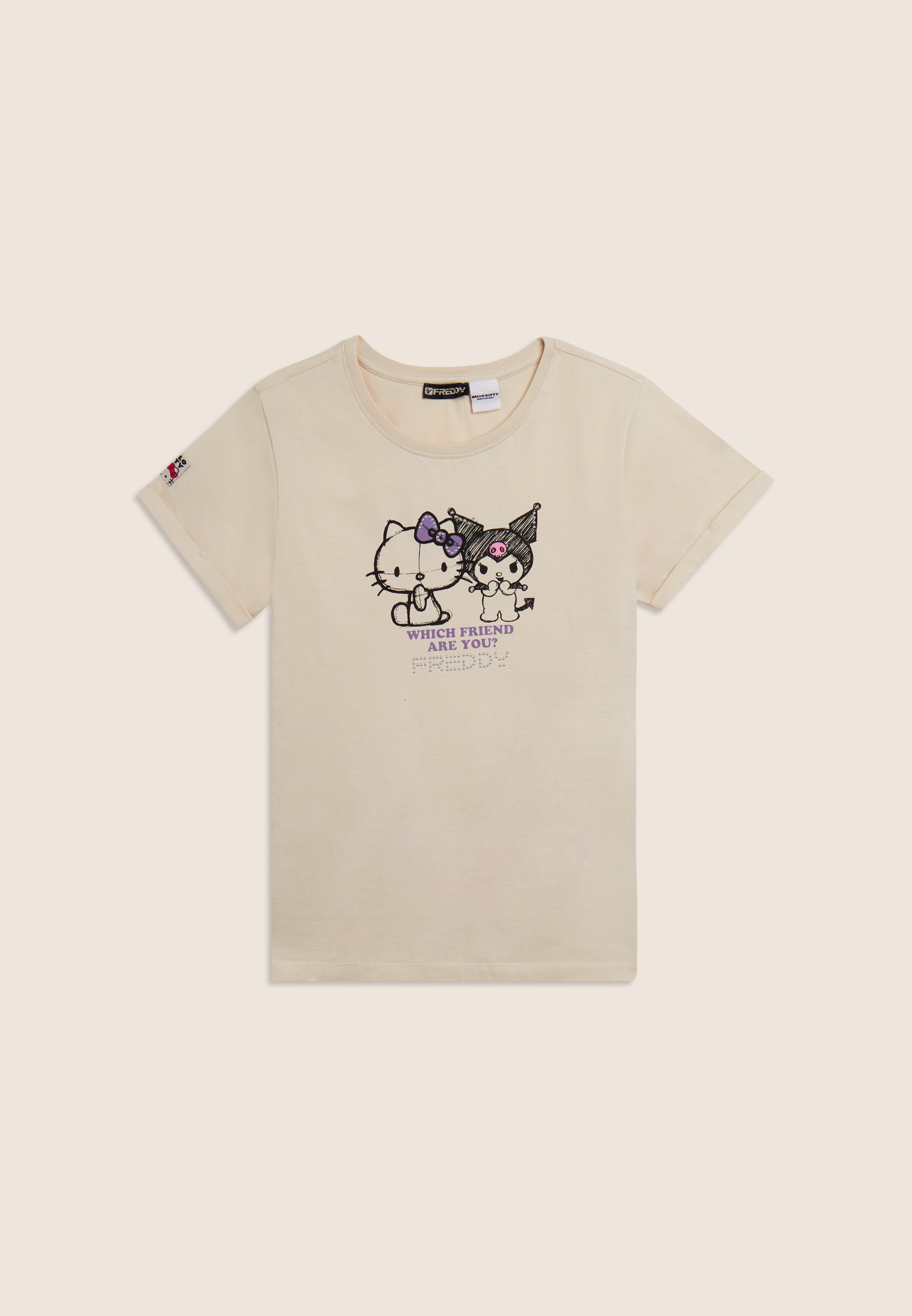 freddy-t-shirt-hello-kitty-kuromi-imprim-femme-coton image 5