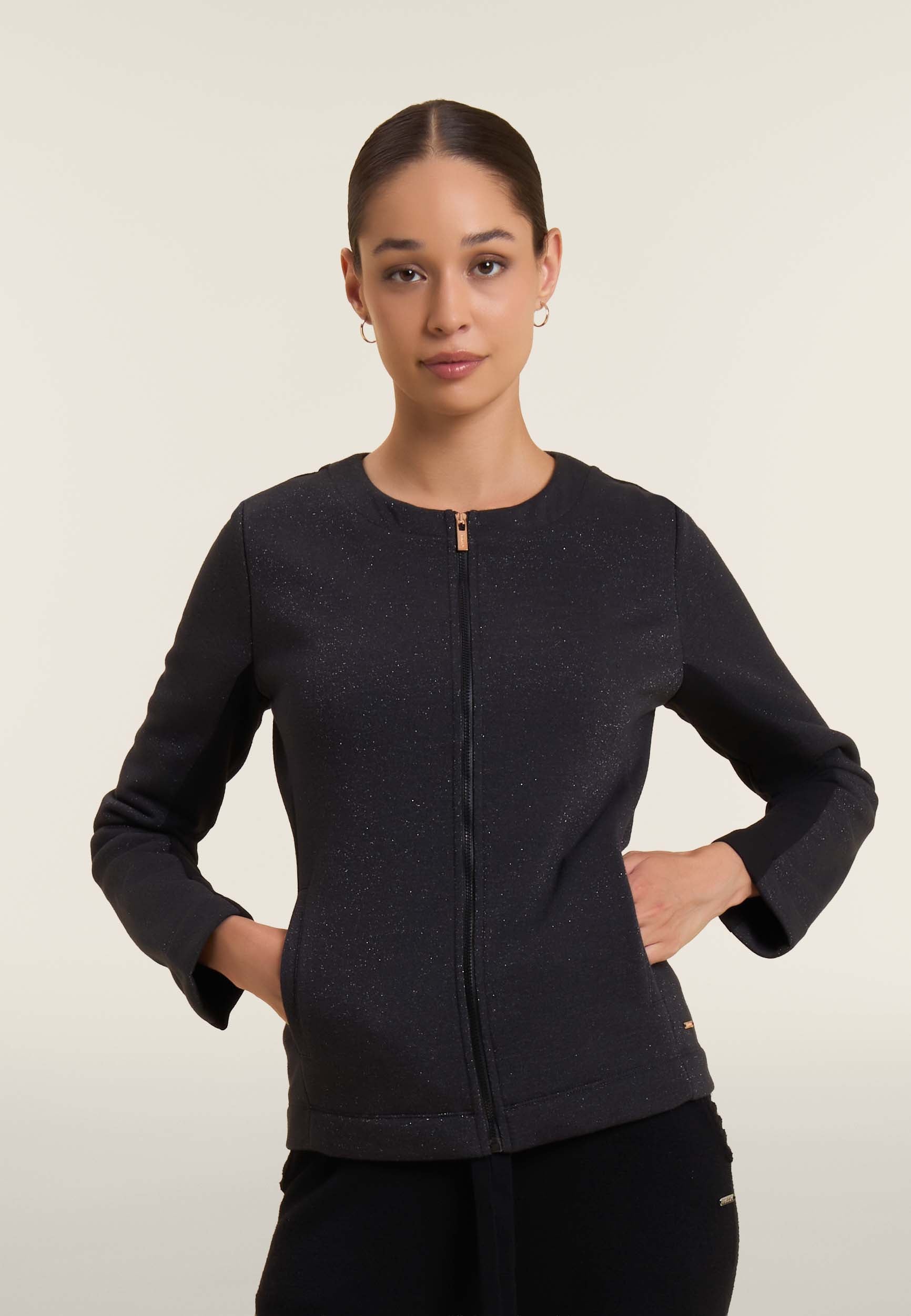 freddy-sweat-femme-full-zip-m-lange-lurex-devant-brillant image 1